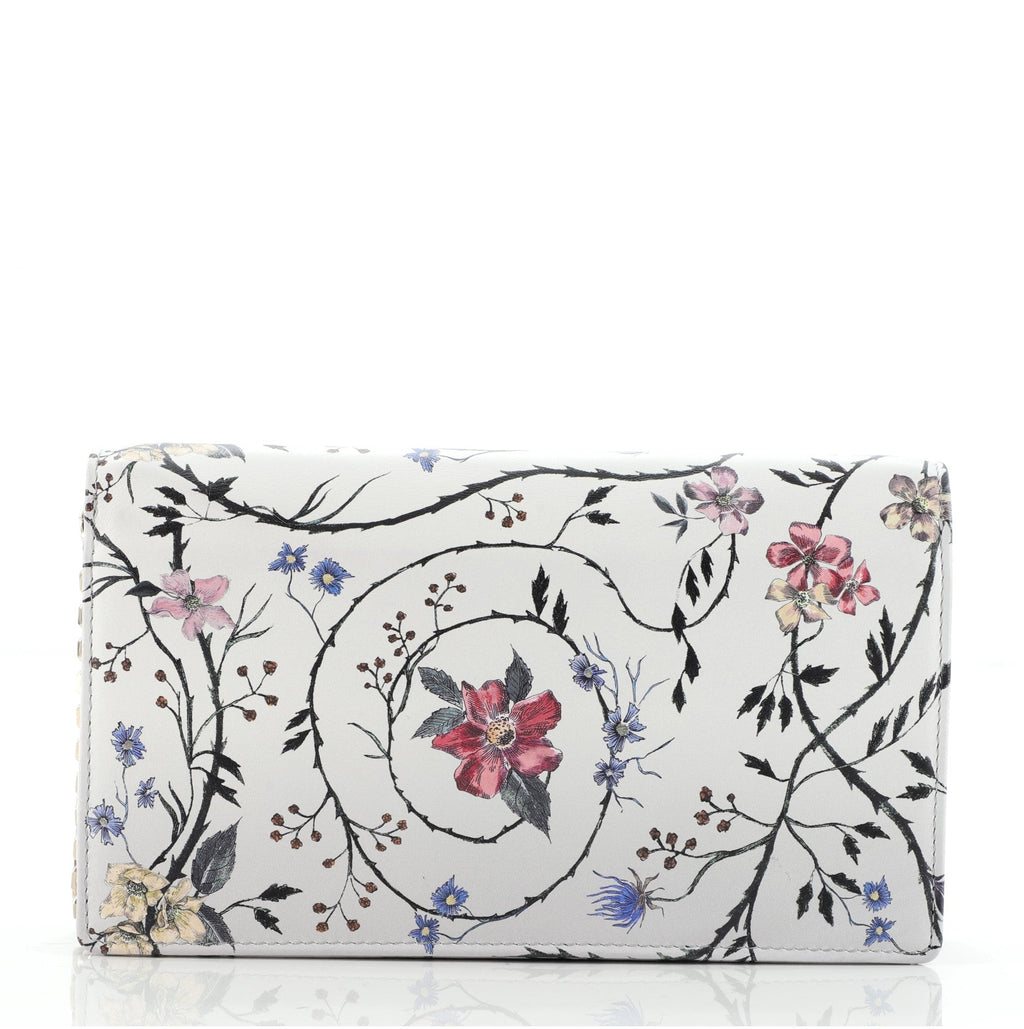 Toile De Jouy Clutch with Chain Printed Leather