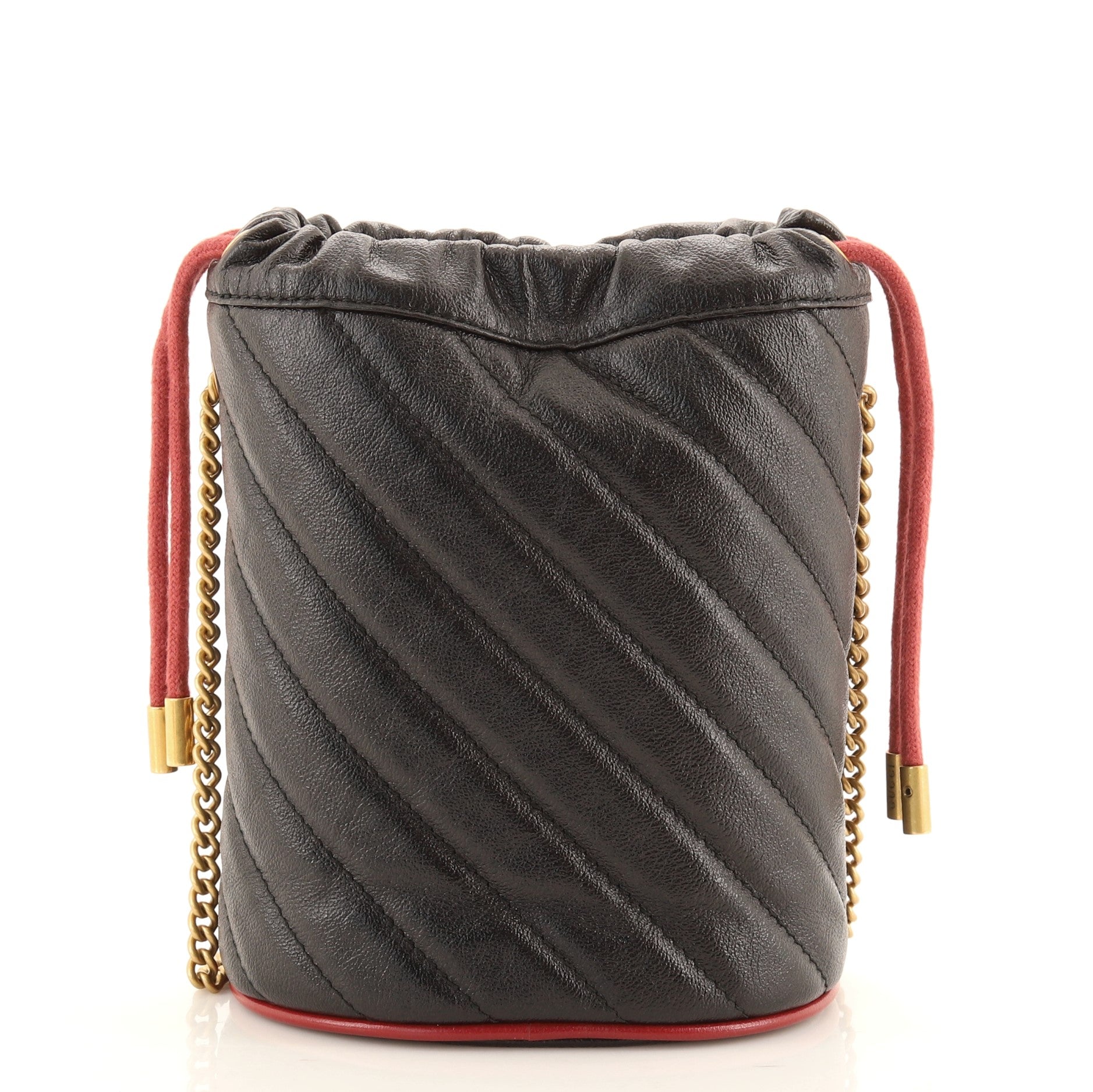 GG Marmont Bucket Bag Diagonal Quilted Leather Mini