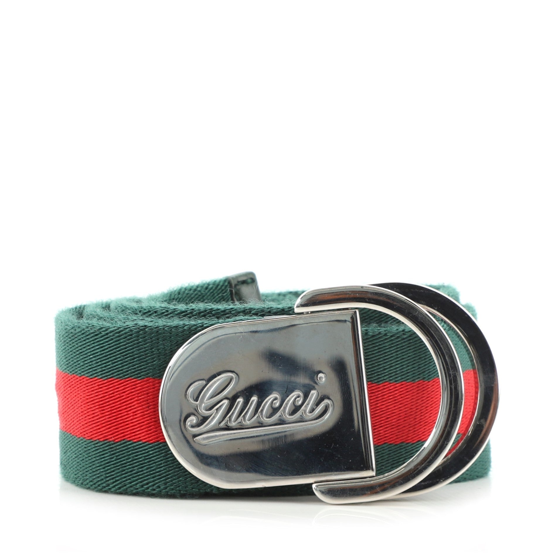 Logo Buckle Web Belt Canvas Wide 90