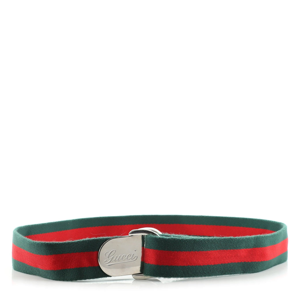Logo Buckle Web Belt Canvas Wide 90