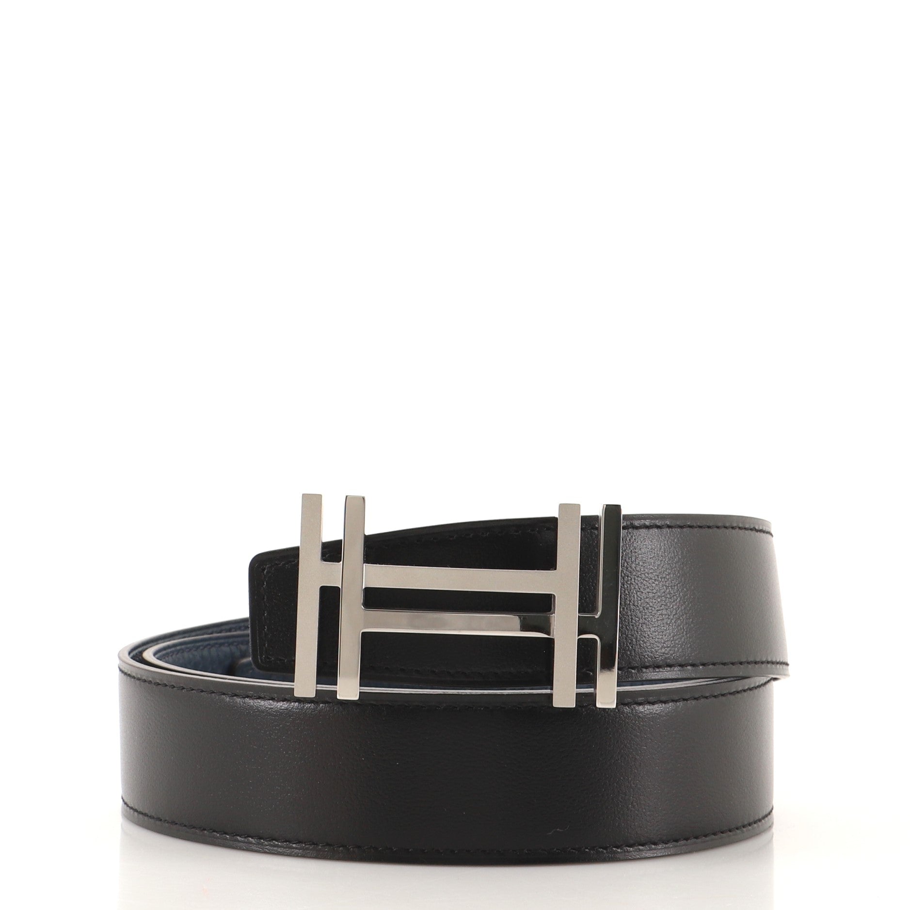 H Au Carre Reversible Belt Leather Medium 95