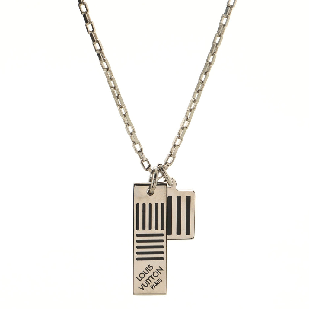 Damier Black Necklace Metal and Enamel
