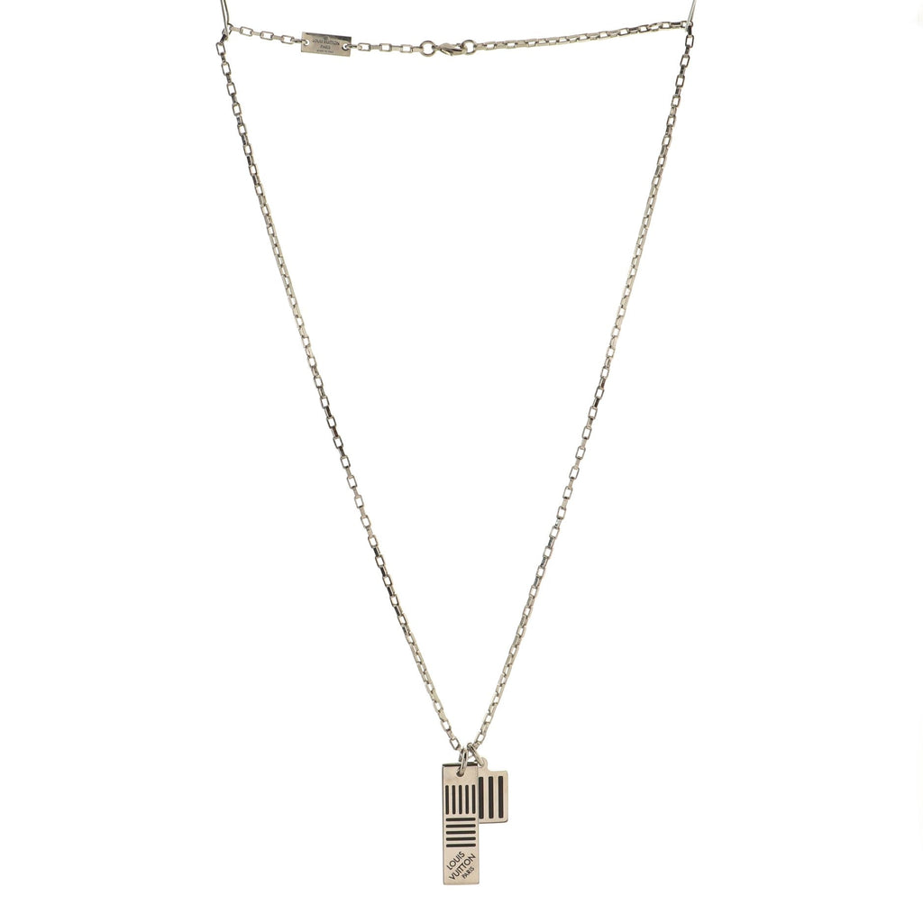 Damier Black Necklace Metal and Enamel