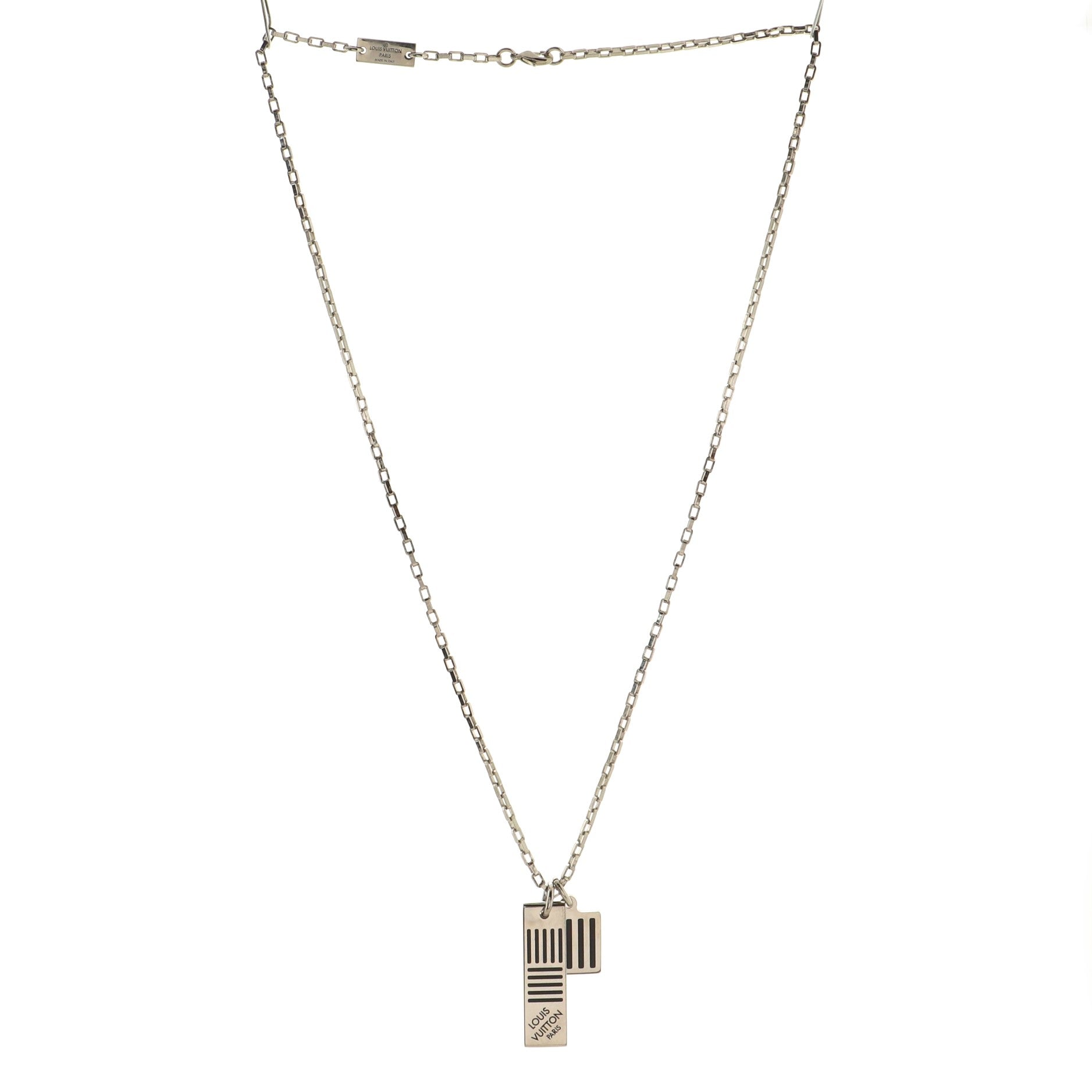 Damier Black Necklace Metal and Enamel