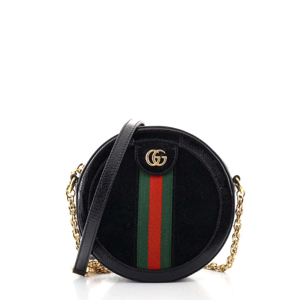 Ophidia Round Shoulder Bag Suede Mini