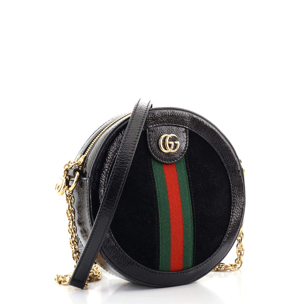 Ophidia Round Shoulder Bag Suede Mini