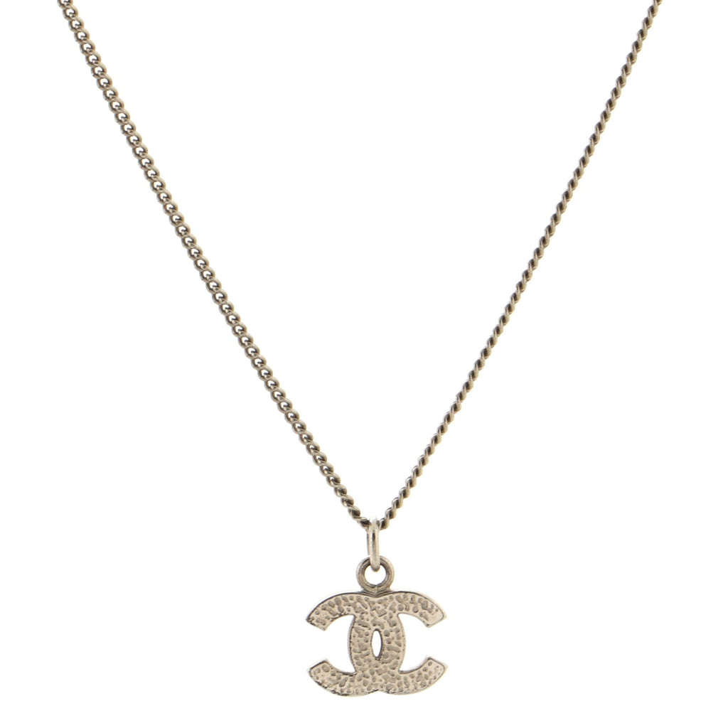 CC Crystal Logo Necklace Metal