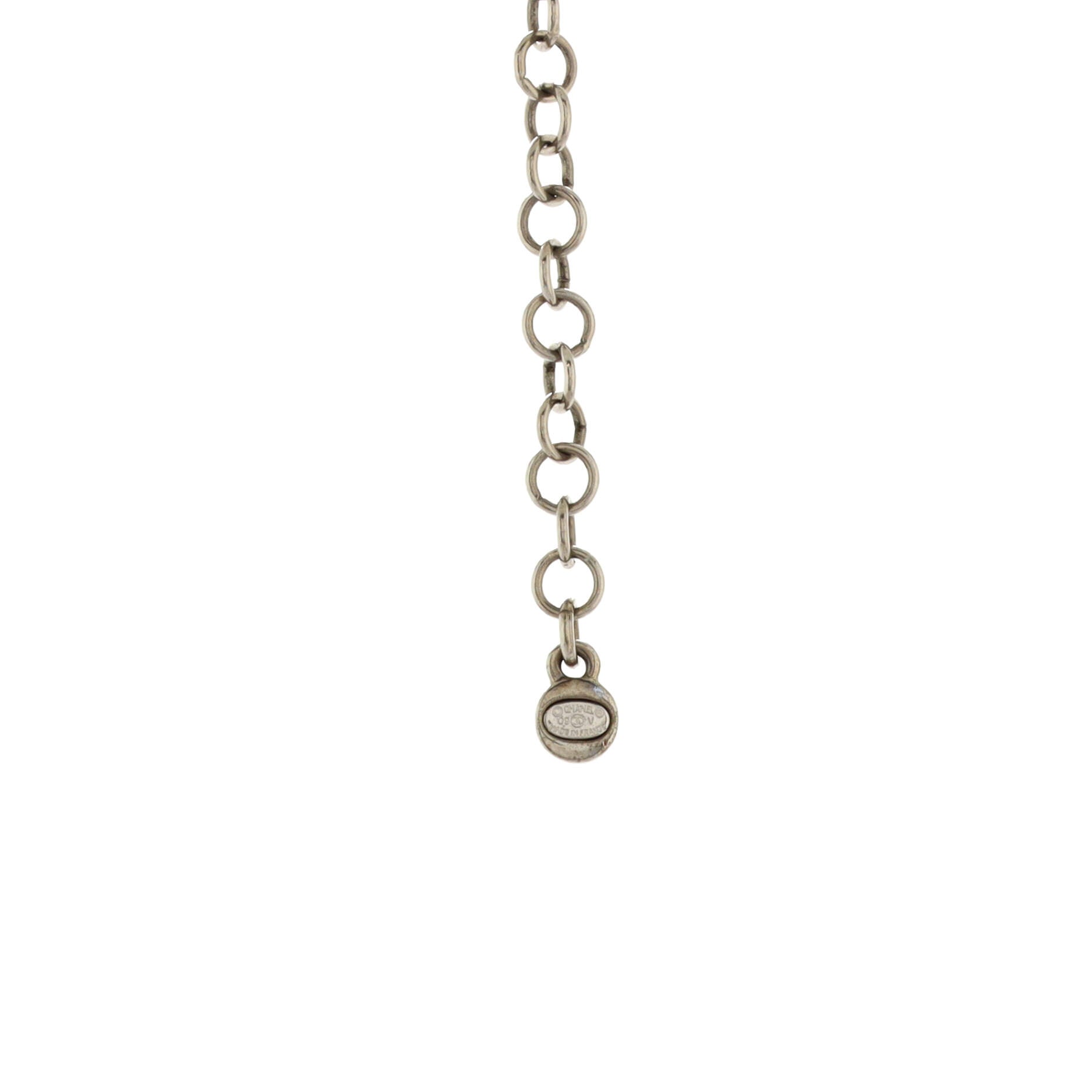 CC Cluster Pendant Necklace Crystal Embellished Metal