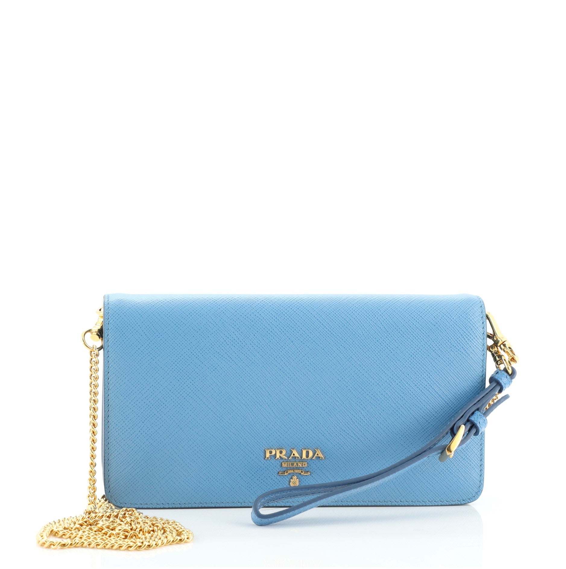 Wristlet Wallet on Chain Saffiano Leather Mini