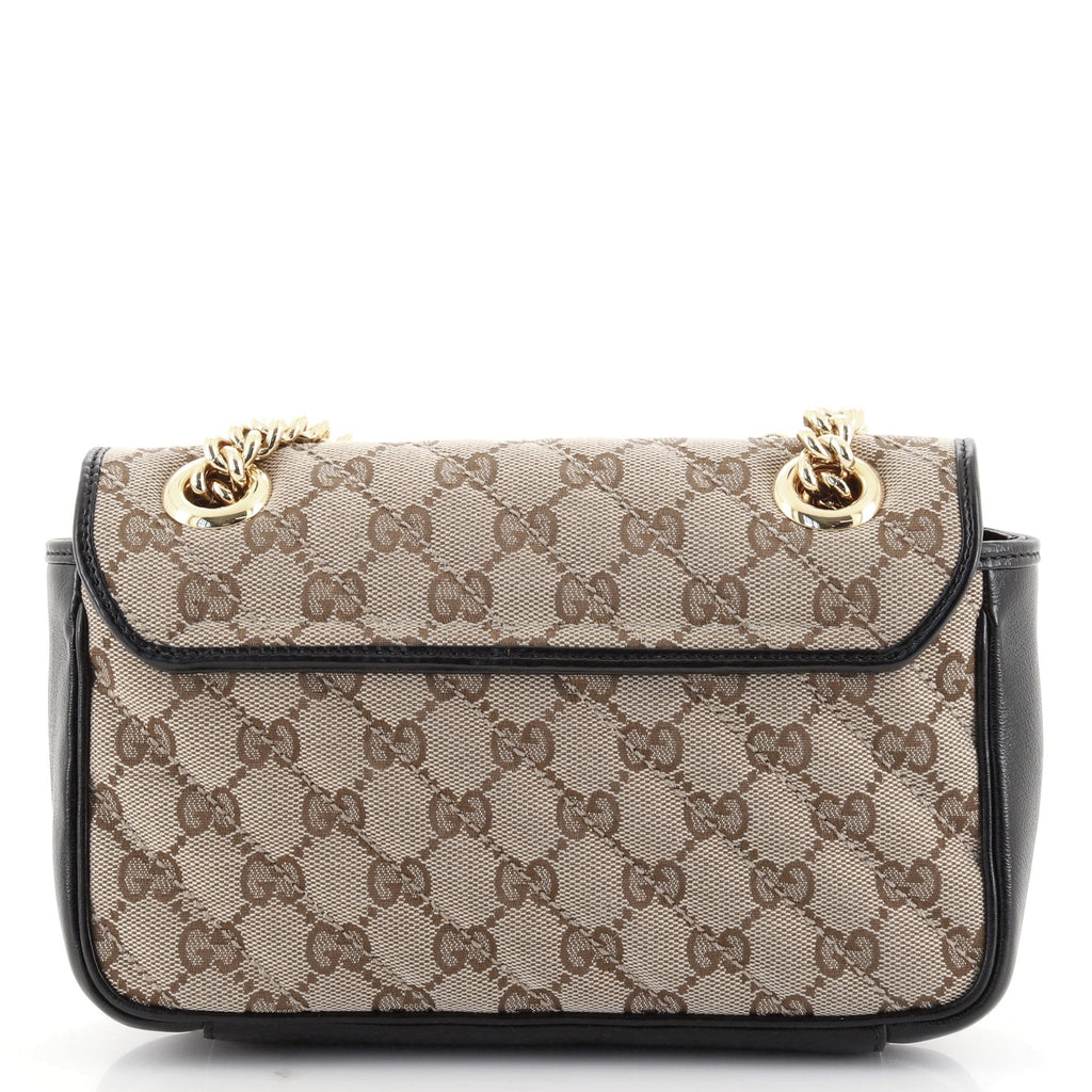GG Marmont Flap Bag Diagonal Quilted GG Canvas Mini