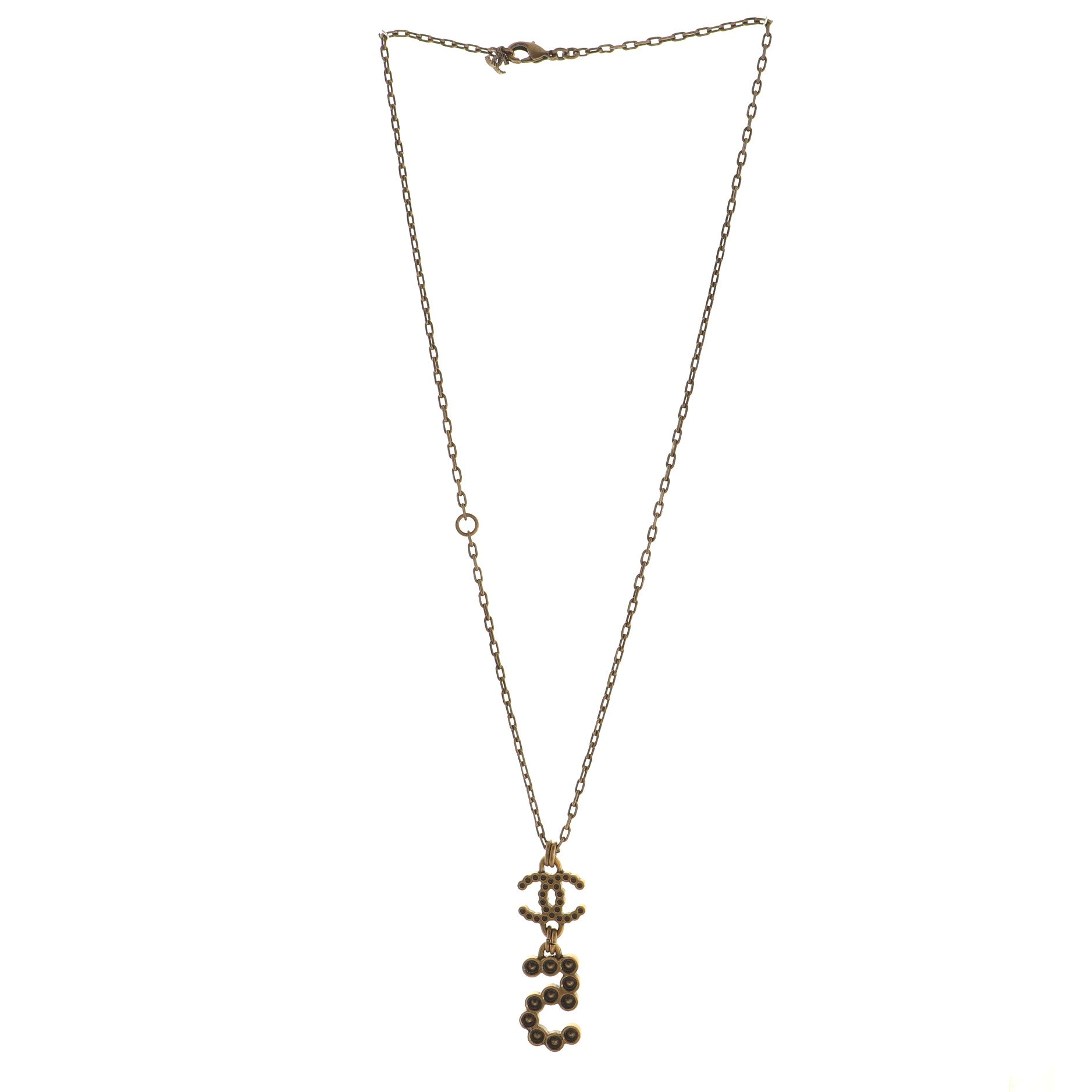 CC No.5  Pendant Necklace Metal with Crystals