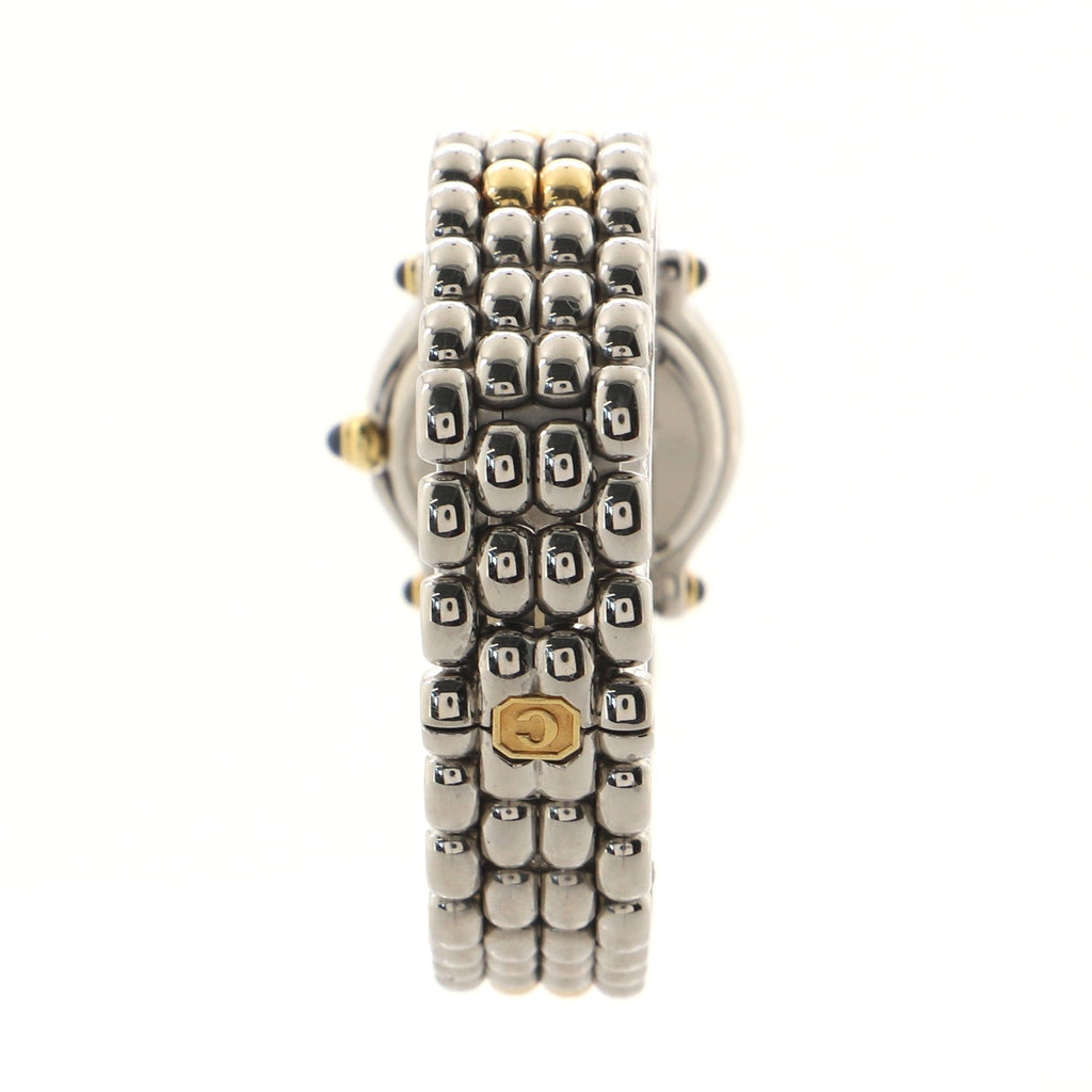 Happy Sport Quartz Watch Yellow Gold and Stainless Steel with Floating Diamonds 26