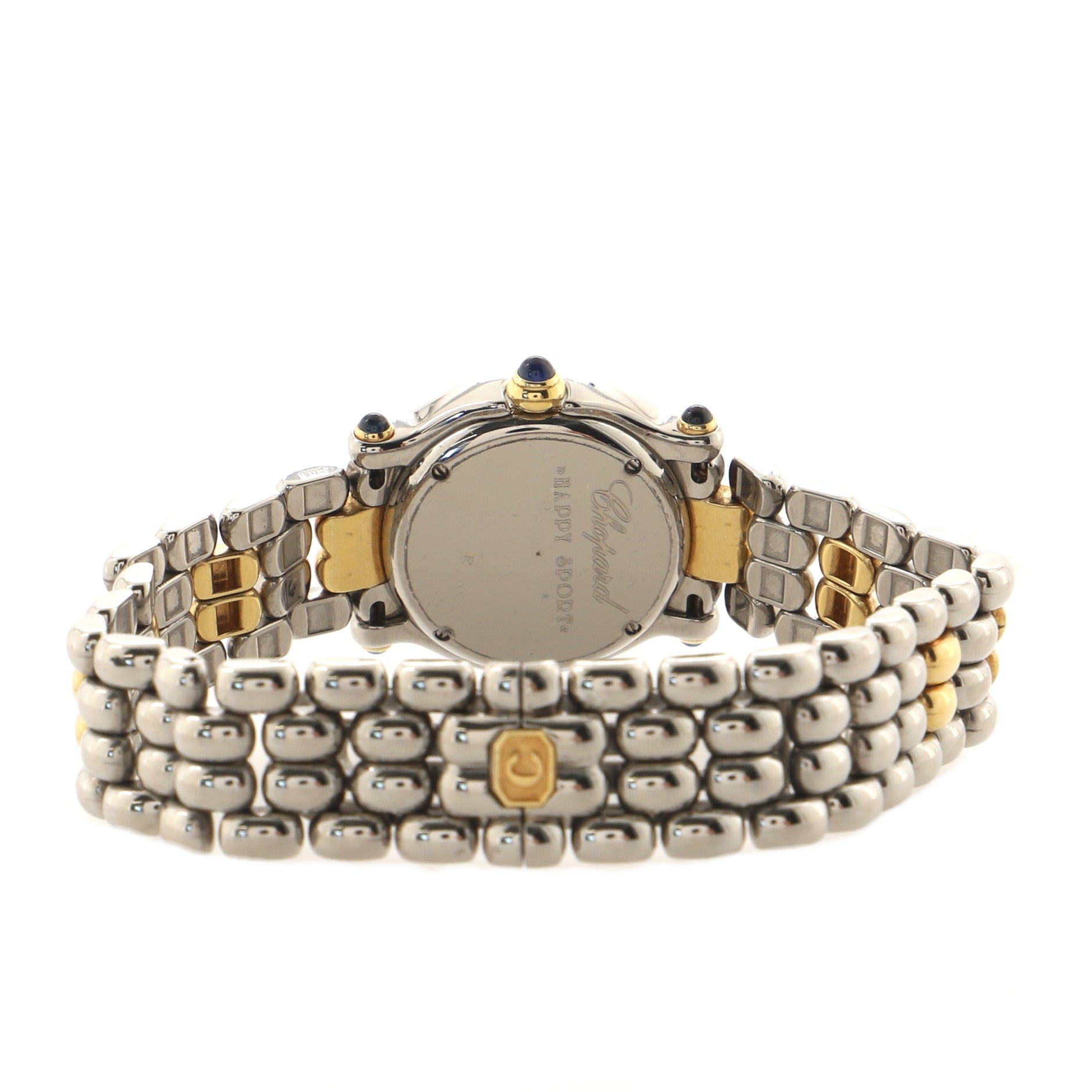 Happy Sport Quartz Watch Yellow Gold and Stainless Steel with Floating Diamonds 26