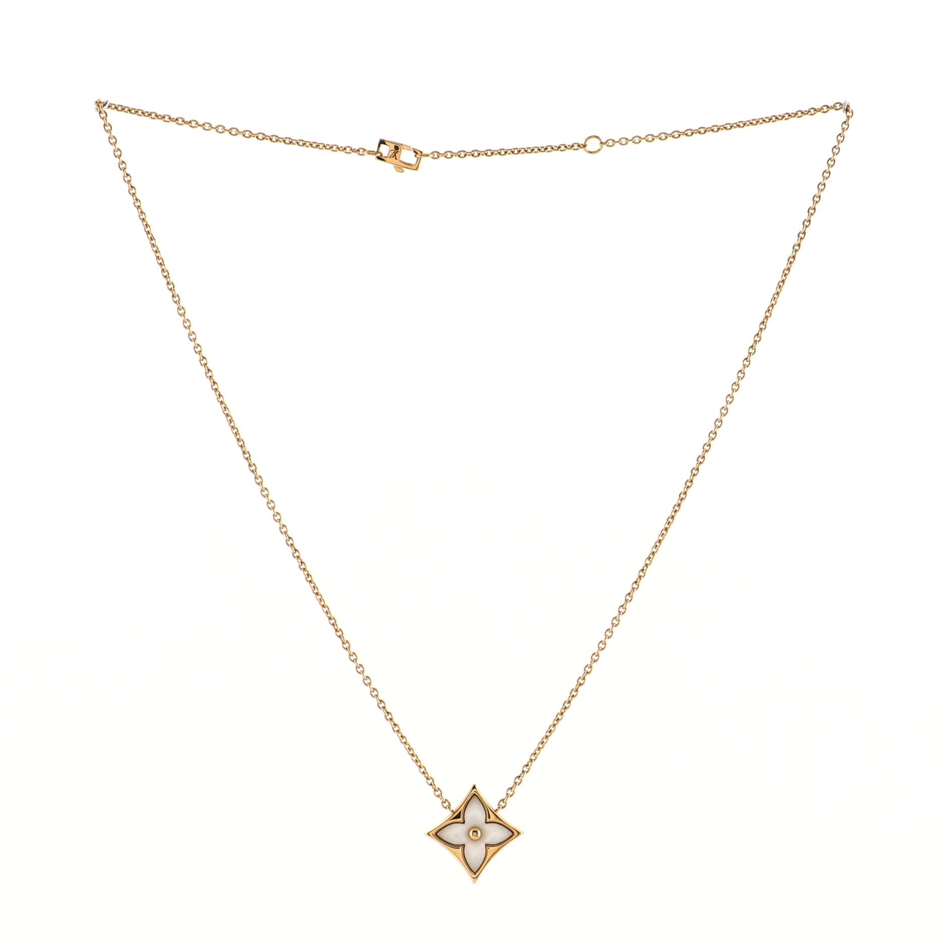Color Blossom Star Pendant Necklace 18K Rose Gold with Mother of Pearl