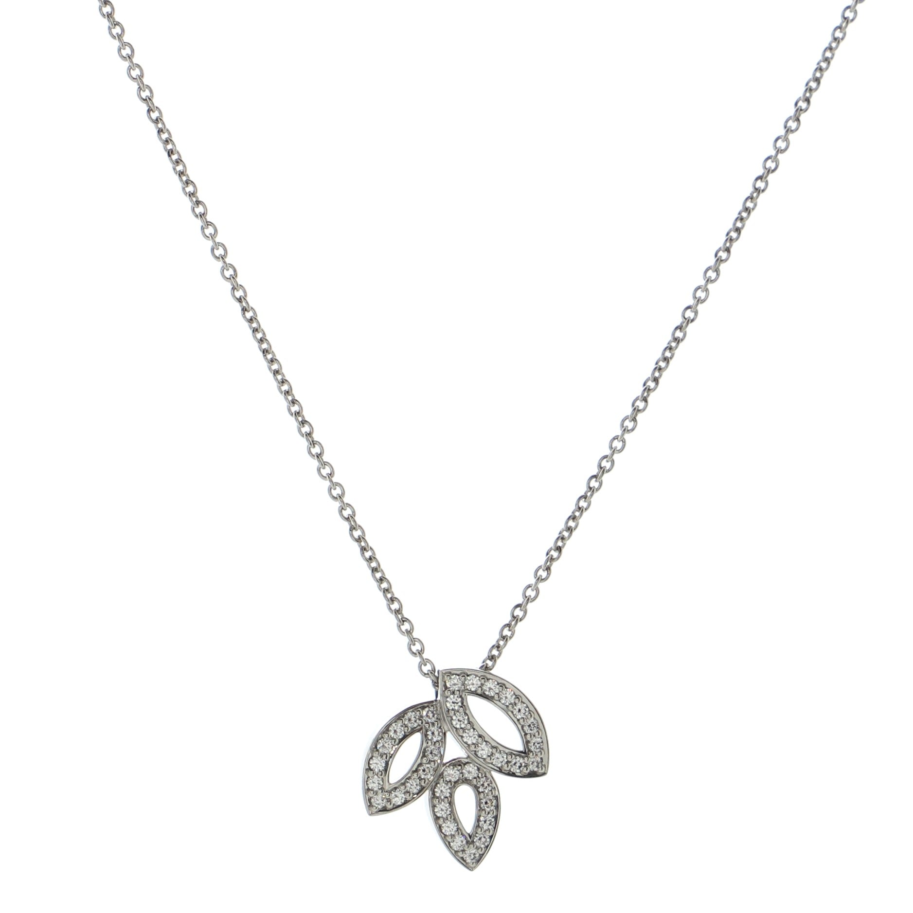 Lily Cluster Pendant Necklace Platinum with Diamonds Small