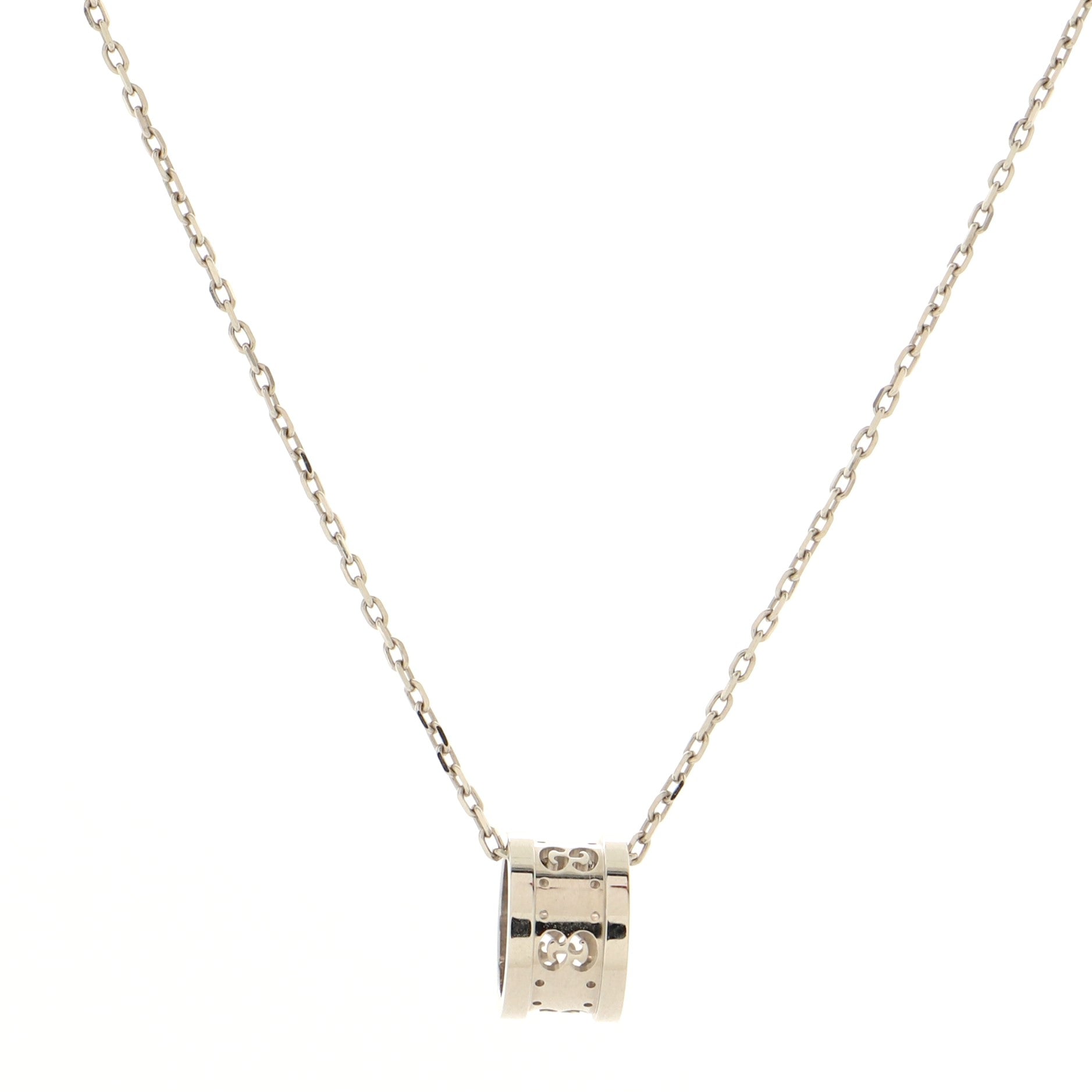Icon Twirl Pendant Necklace 18K White Gold