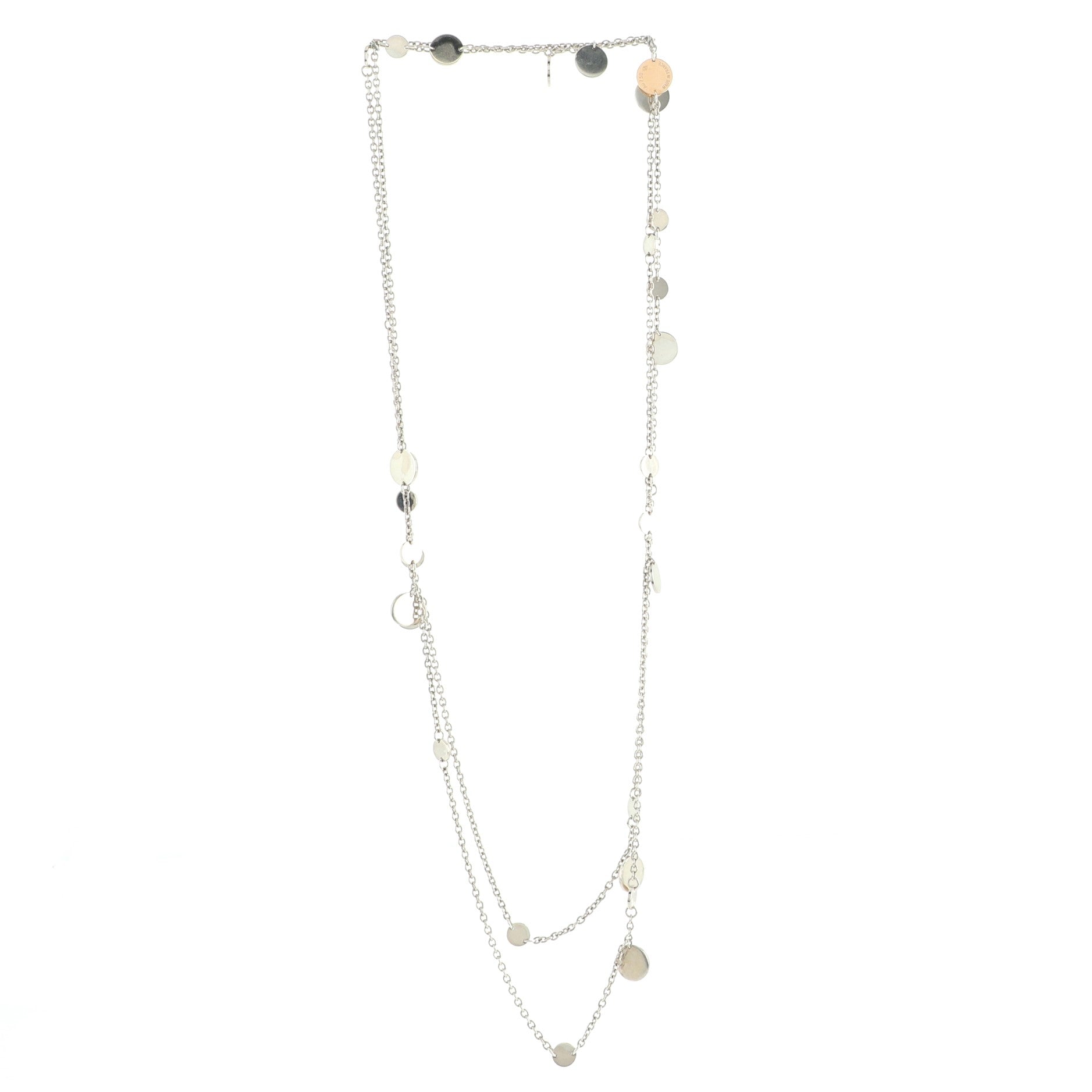 Confetti Long Necklace Sterling Silver and 18K Rose Gold