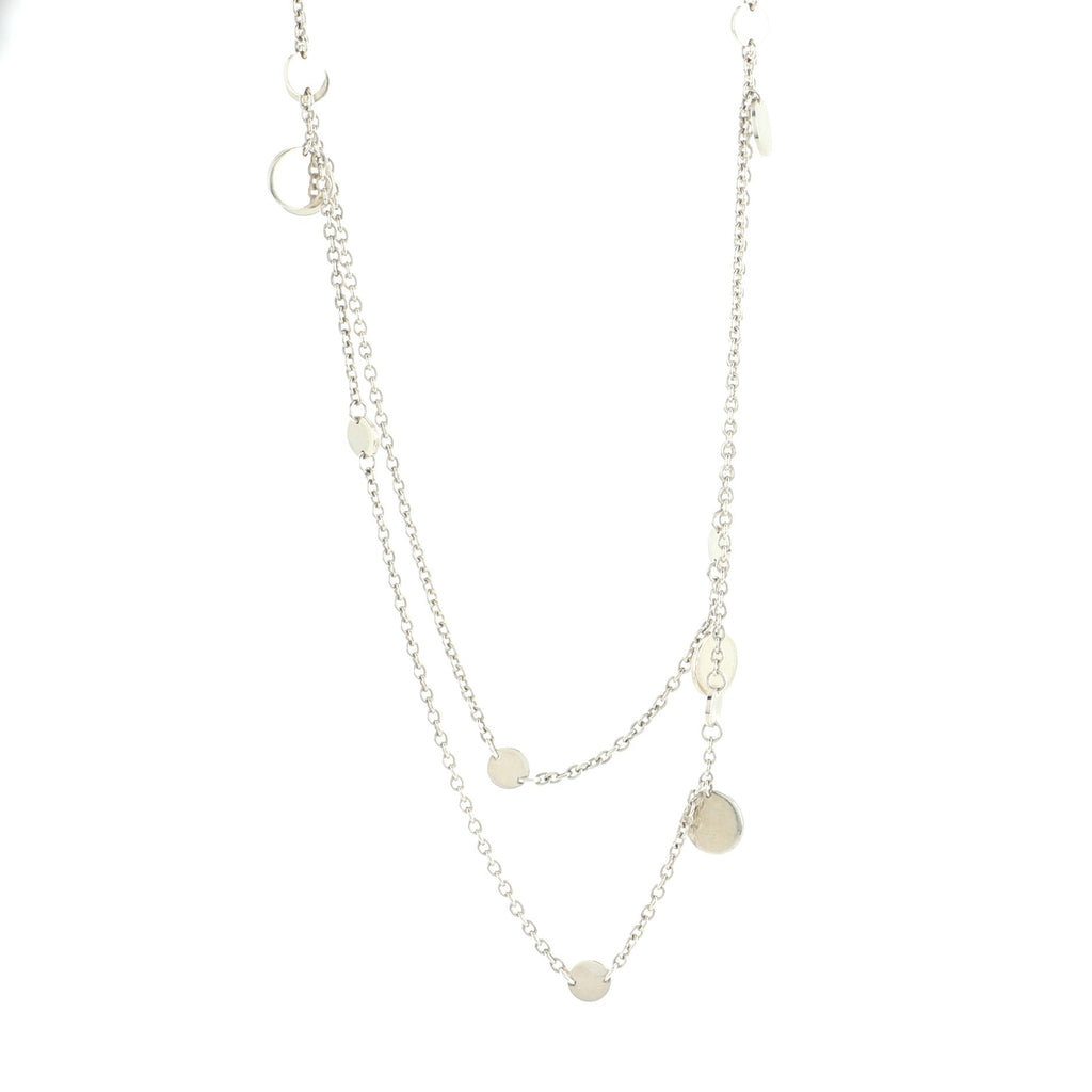 Confetti Long Necklace Sterling Silver and 18K Rose Gold