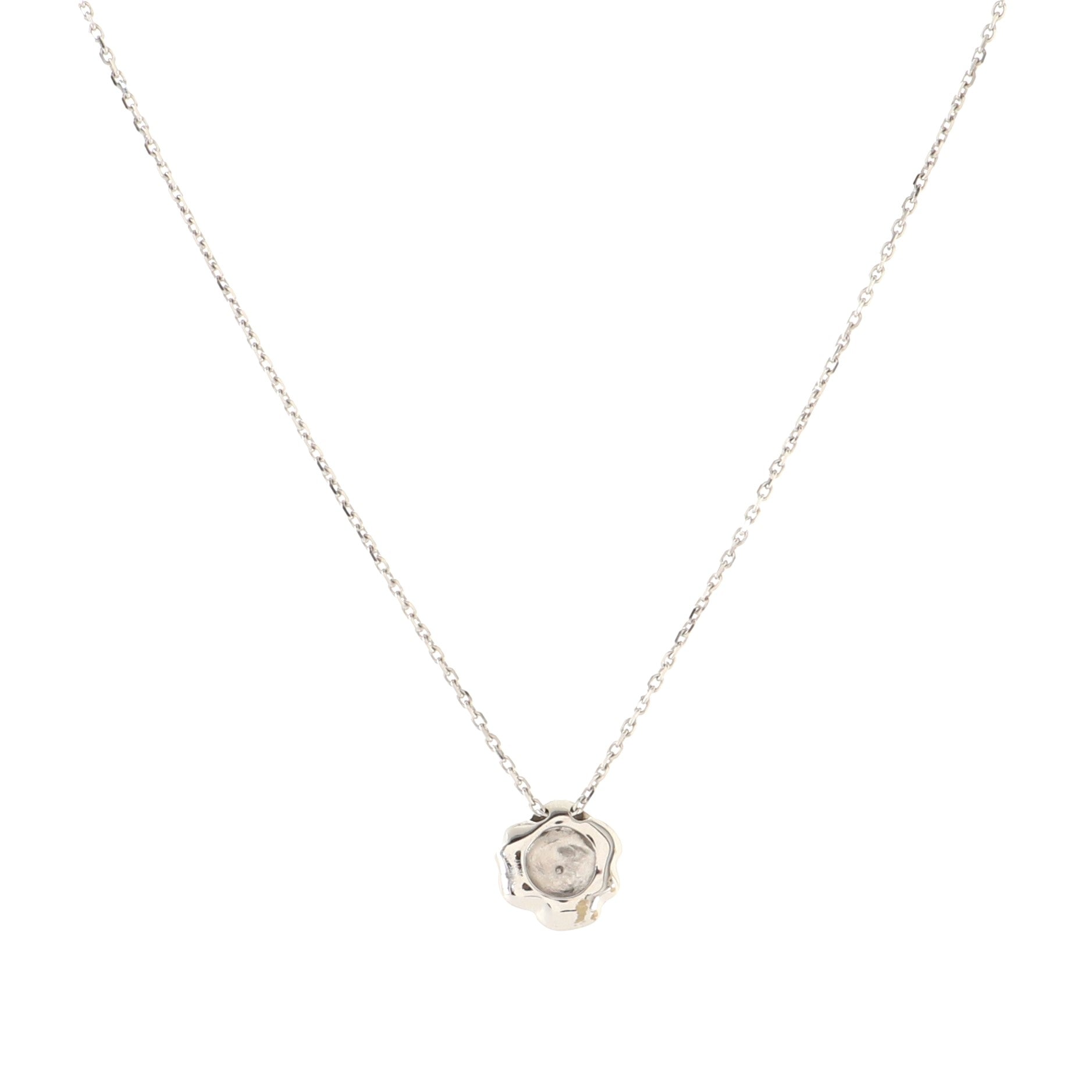 Camellia Pendant Necklace 18K White Gold with Diamonds