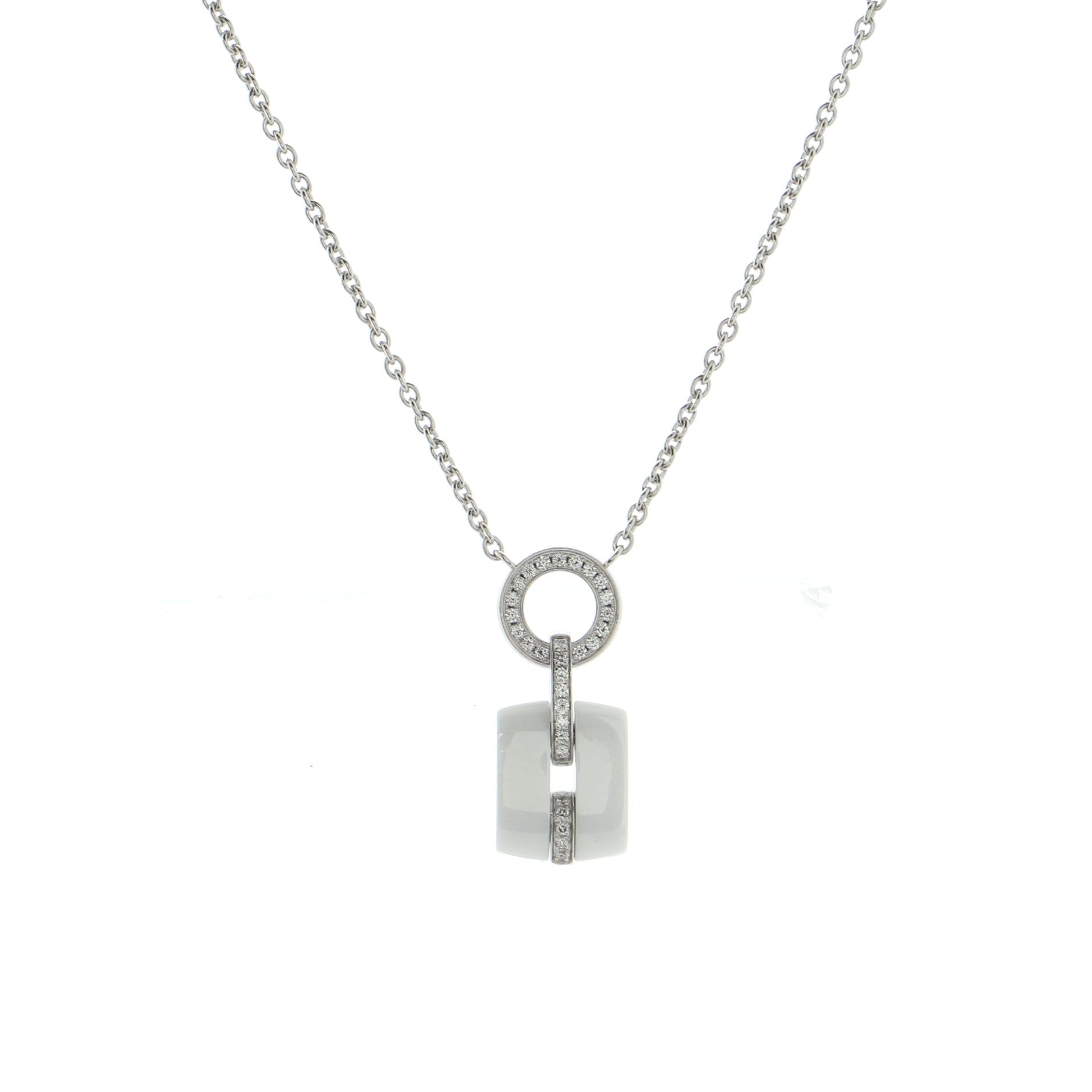 Ultra Necklace 18K White Gold with Diamonds and Ceramic