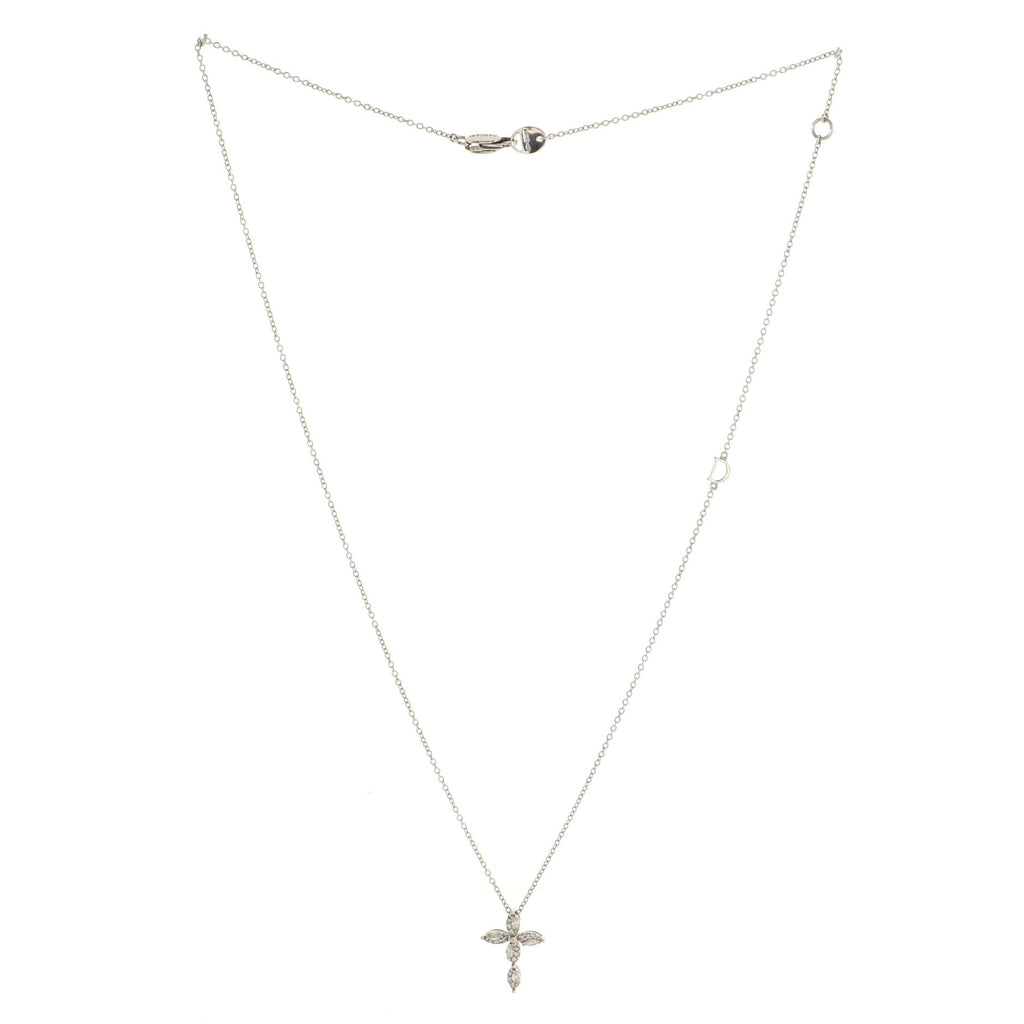 Emozioni Cross Pendant Necklace 18K White Gold and Diamonds