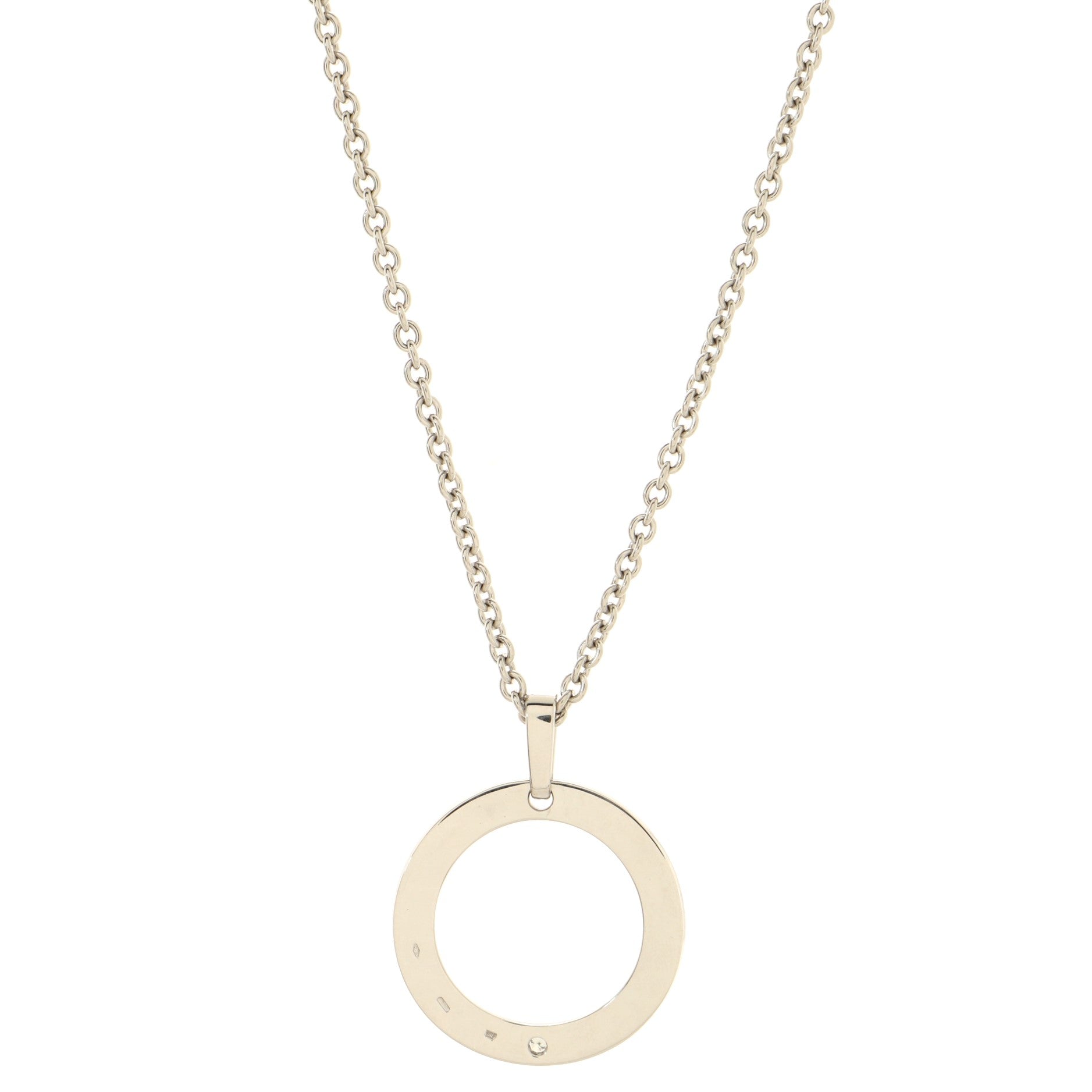 Bvlgari Bvlgari Ring Pendant Necklace 18K White Gold with Diamonds