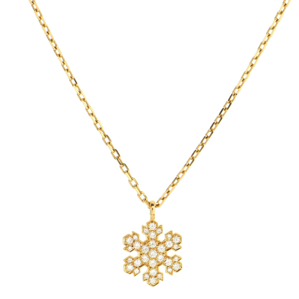 Fiocco di Neve Pendant Necklace 18K Yellow Gold and Diamonds