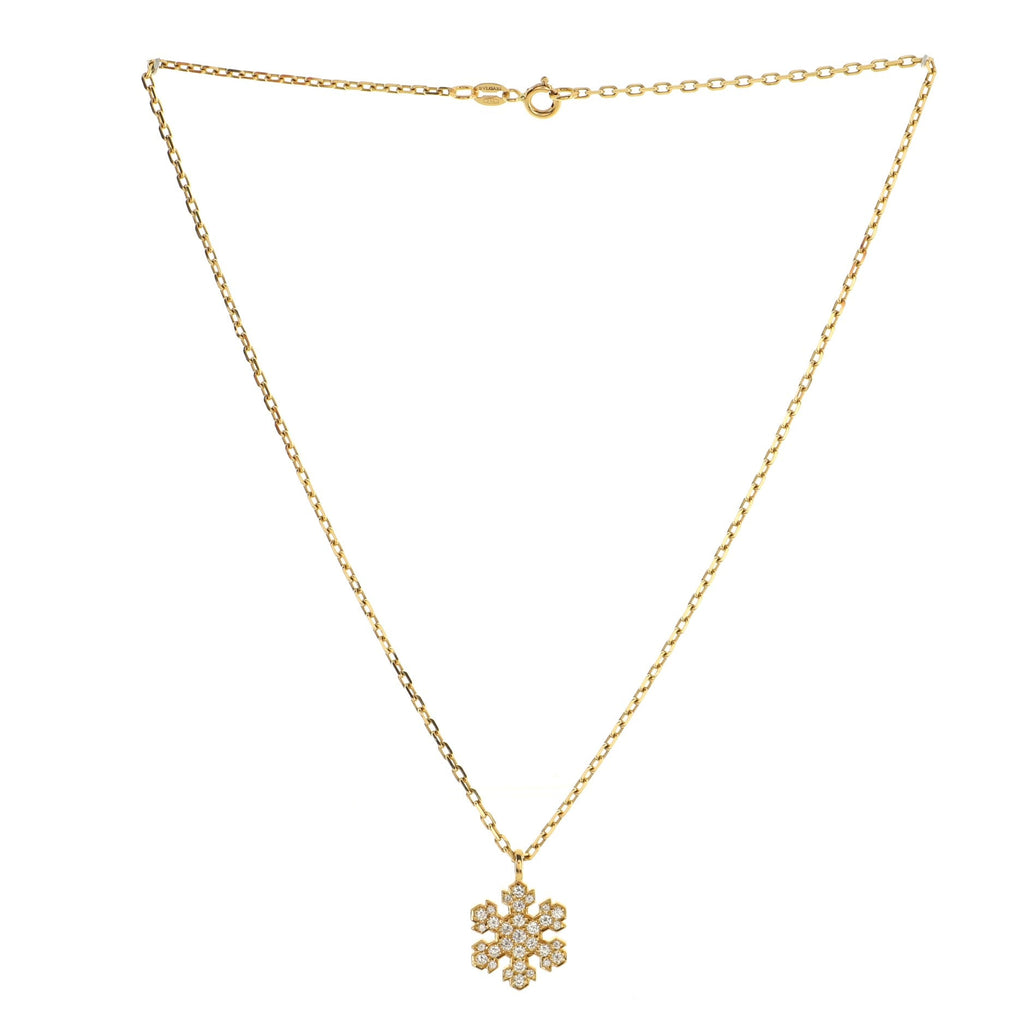 Fiocco di Neve Pendant Necklace 18K Yellow Gold and Diamonds