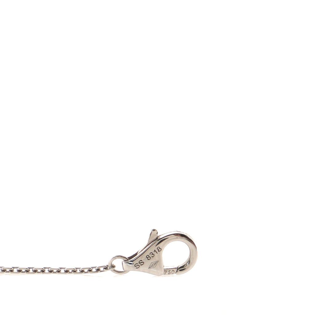 Drop Charms Circle Necklace 18K White Gold with Diamonds