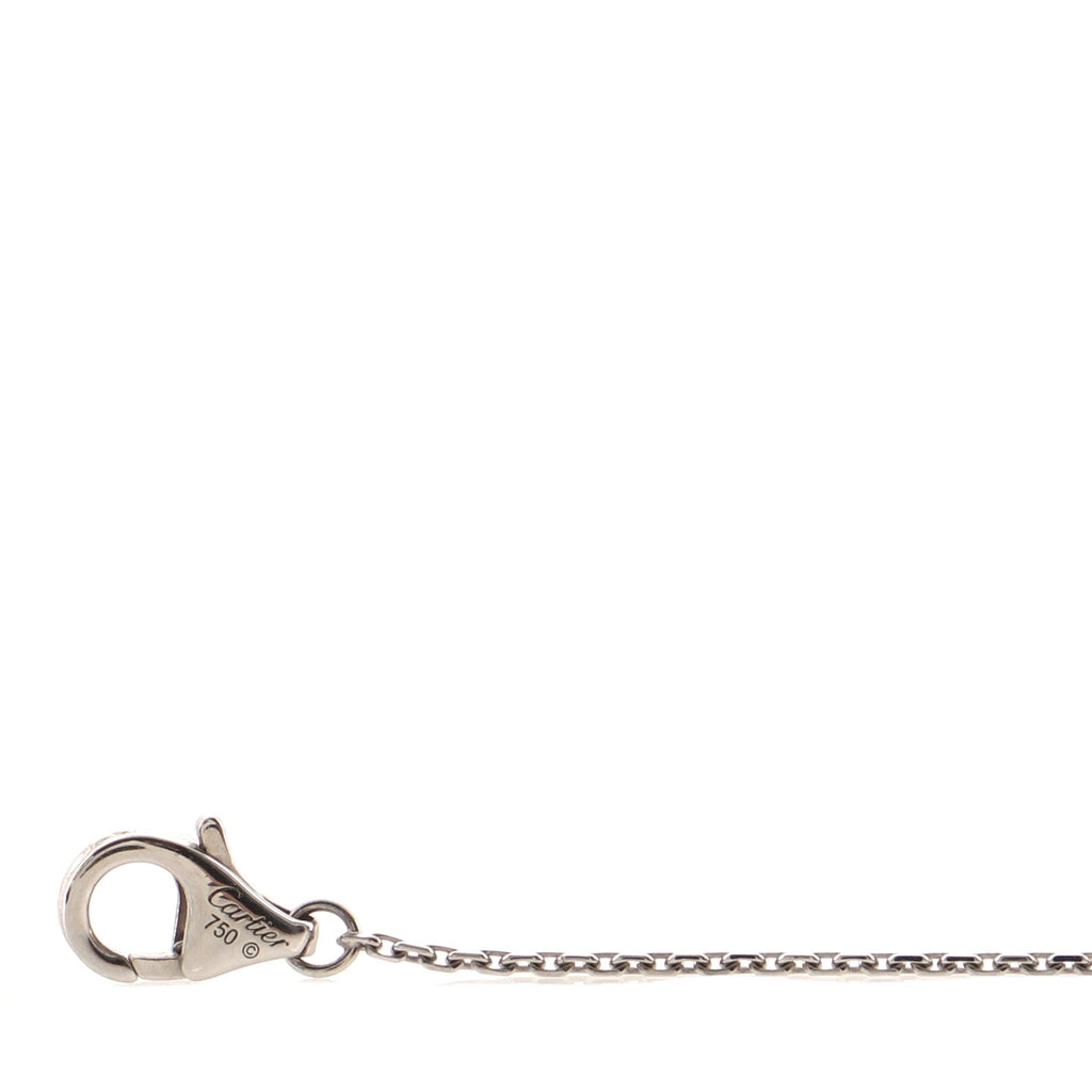 Drop Charms Circle Necklace 18K White Gold with Diamonds