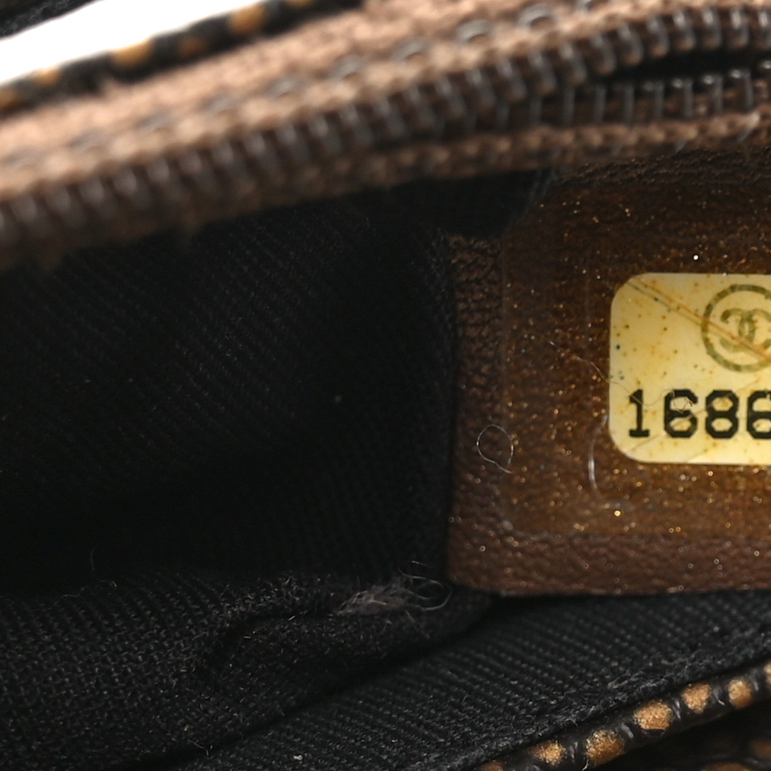 Metallic Caviar Half Moon Wallet On Chain WOC Bronze