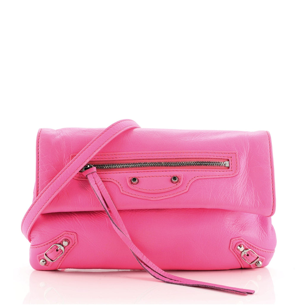 Classic Studs Envelope Strap Clutch Leather Mini