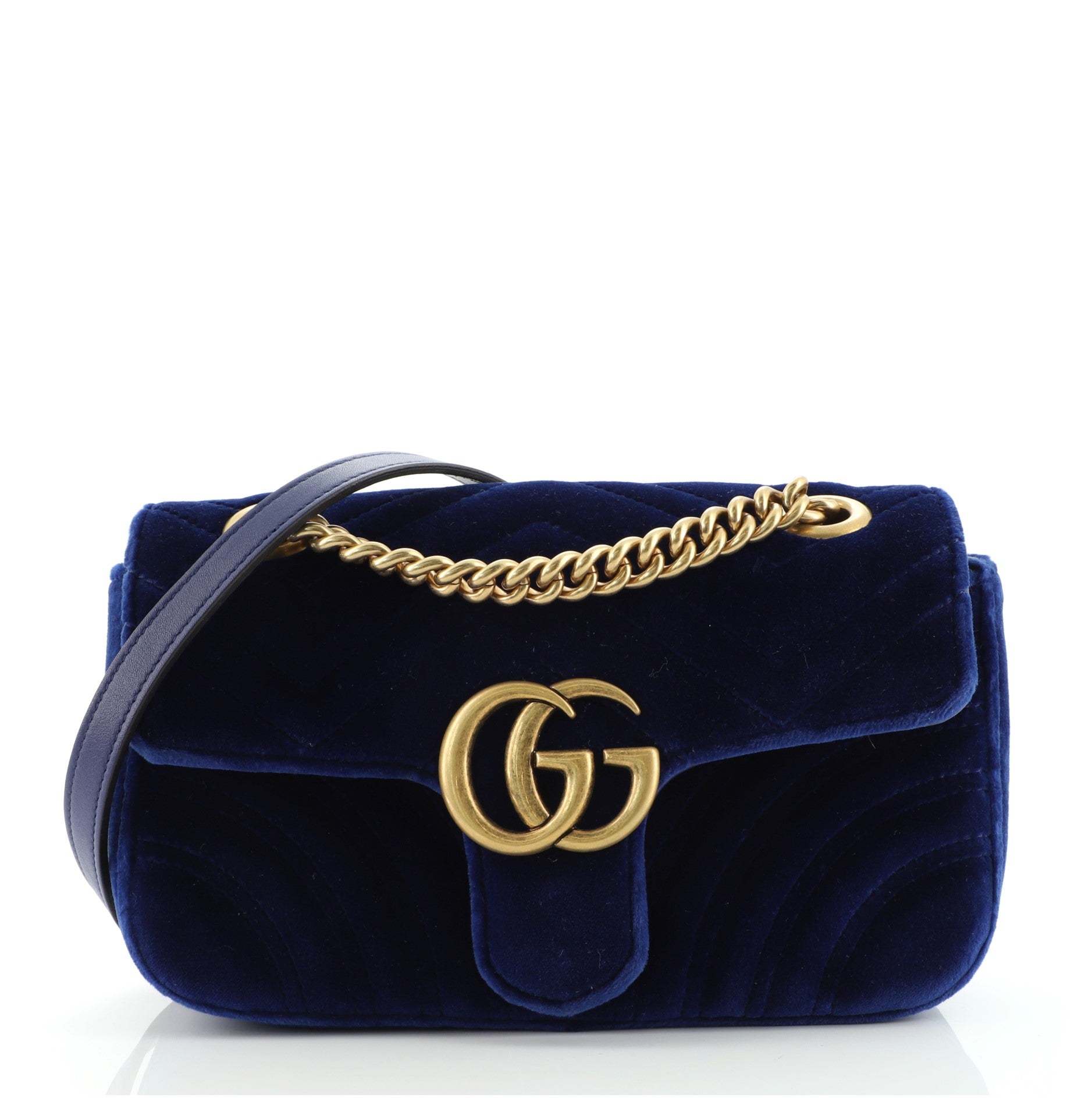 GG Marmont Flap Bag Matelasse Velvet Mini