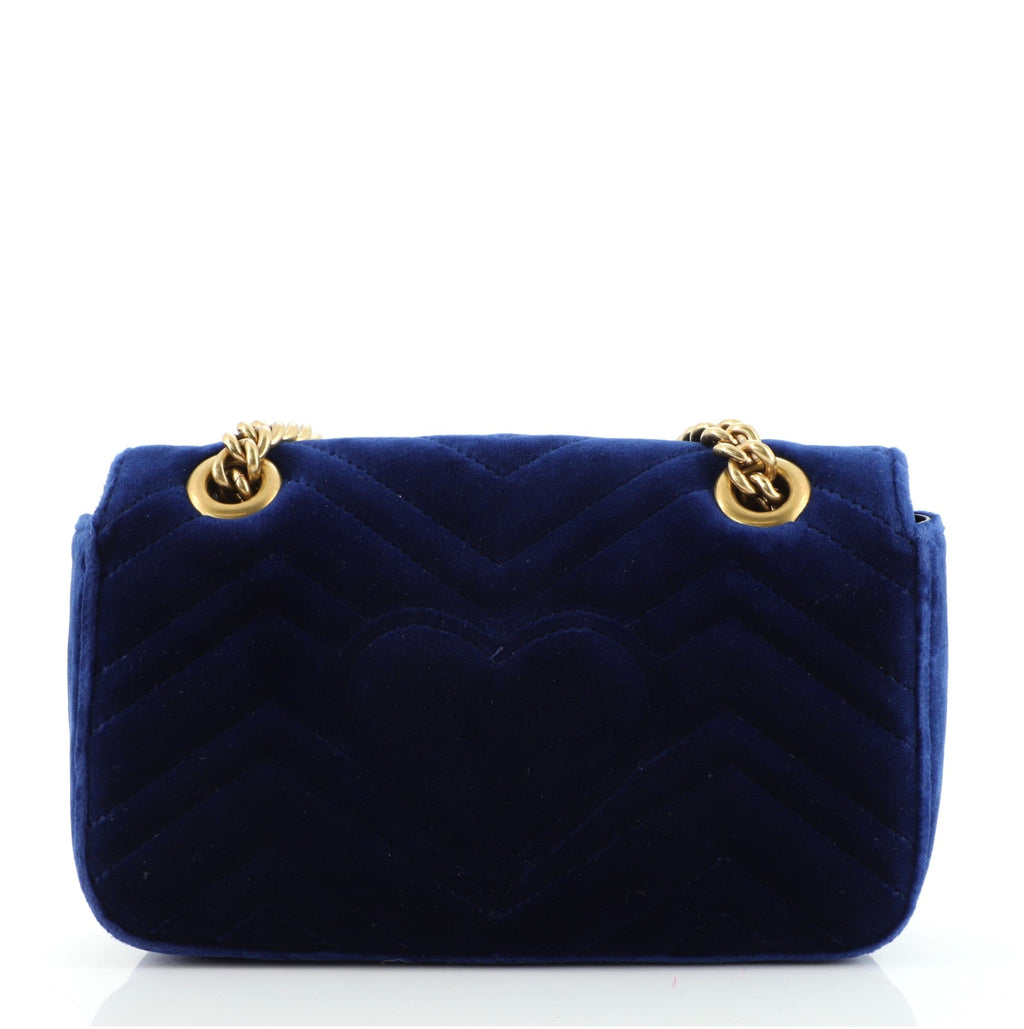 GG Marmont Flap Bag Matelasse Velvet Mini