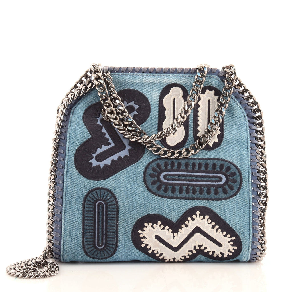 Falabella Fold Over Crossbody Bag Zigarette Denim Mini