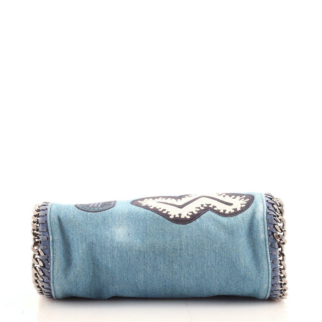Falabella Fold Over Crossbody Bag Zigarette Denim Mini