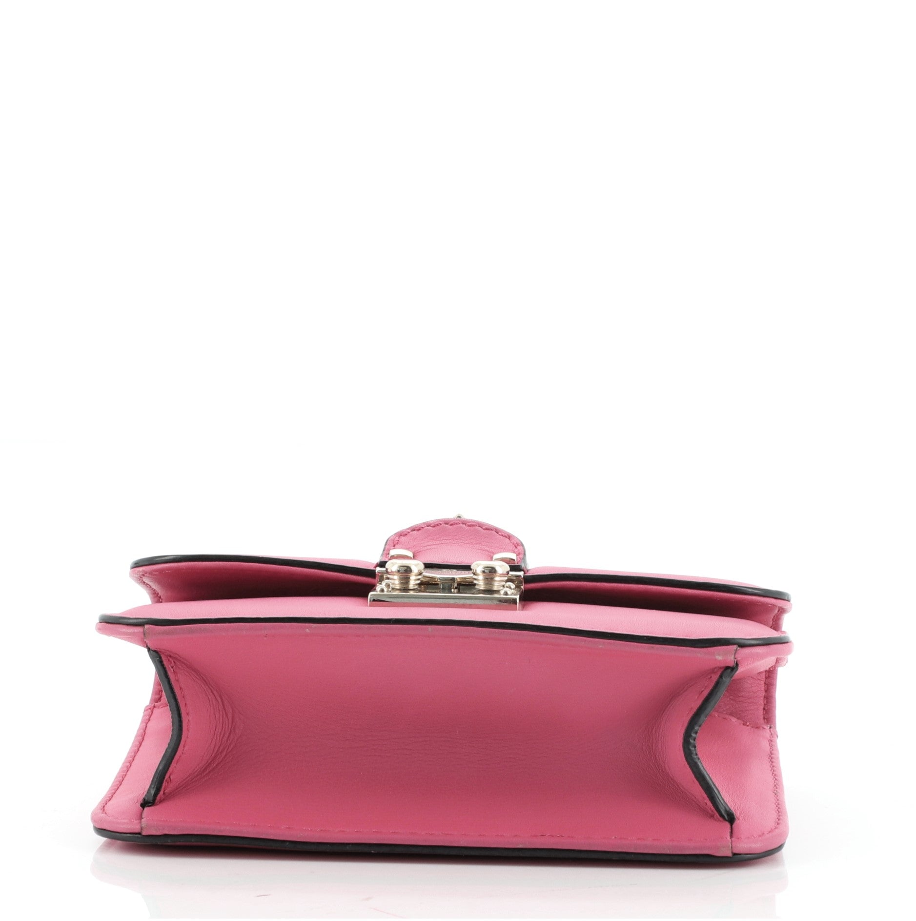 Glam Lock Shoulder Bag Leather Mini