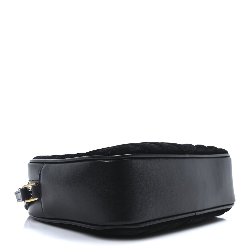 Suede Calfskin Monogram Lou Camera Bag Black
