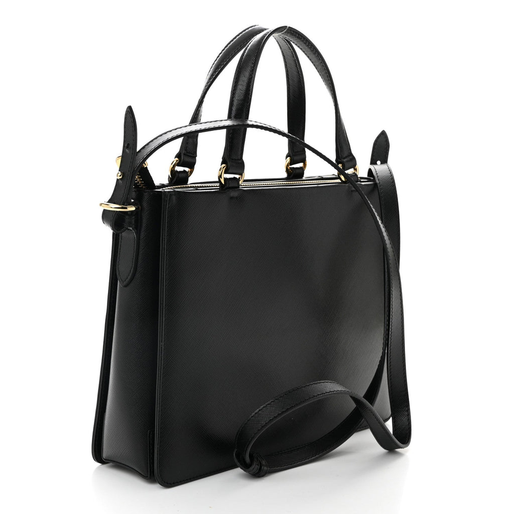 Printed Calfskin Tracy Vara Tote Black