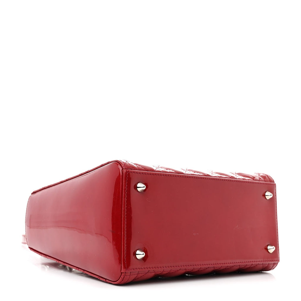 Patent Cannage Medium Lady Dior Burgundy Red