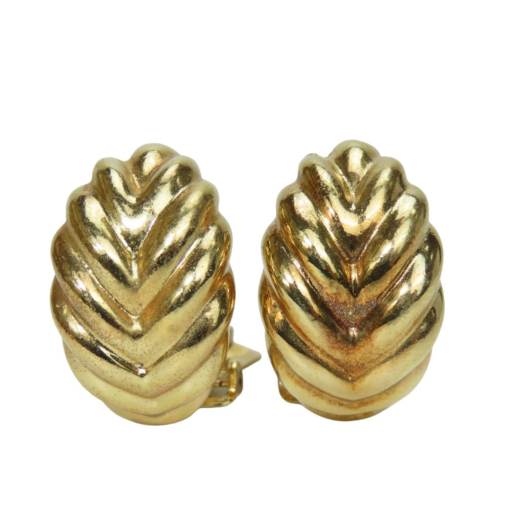 Christian Dior Leaf Earrings