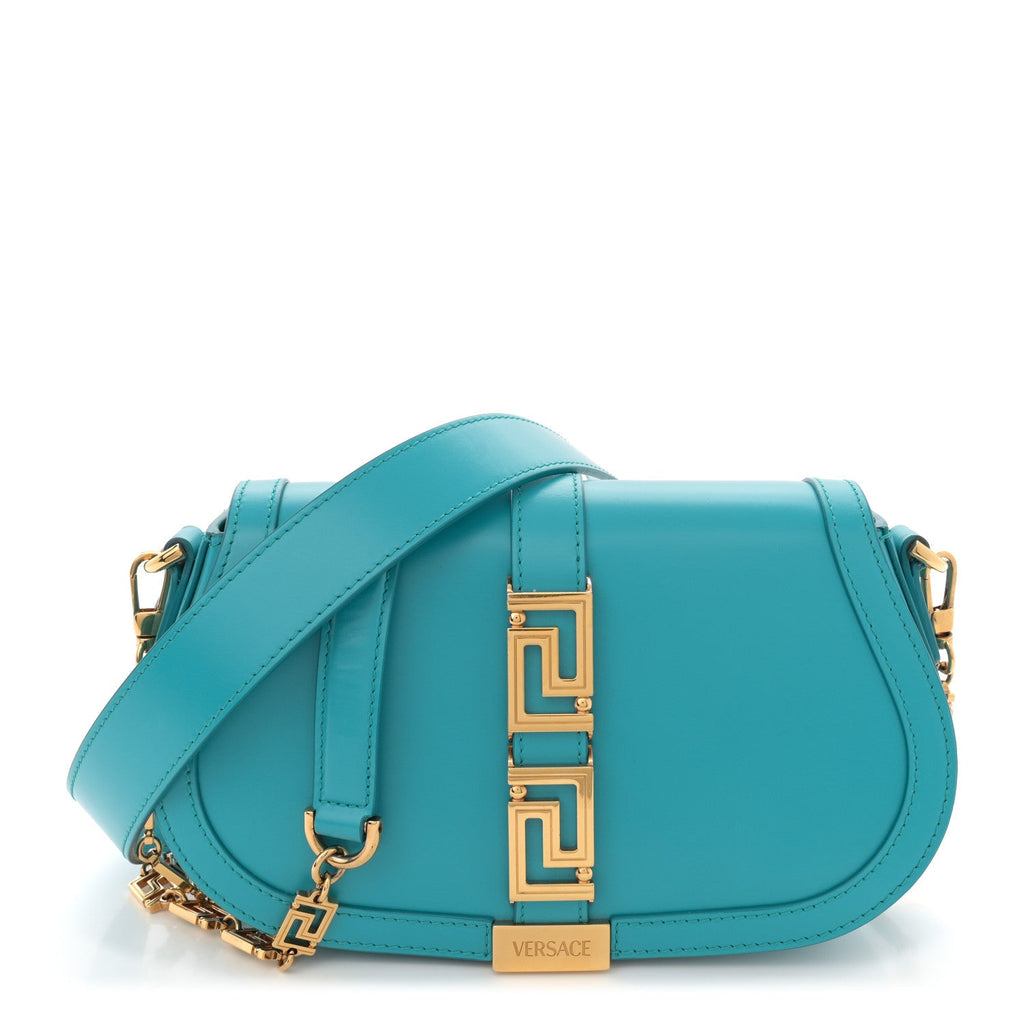 Calfskin Medium Greca Goddess Shoulder Bag Blue