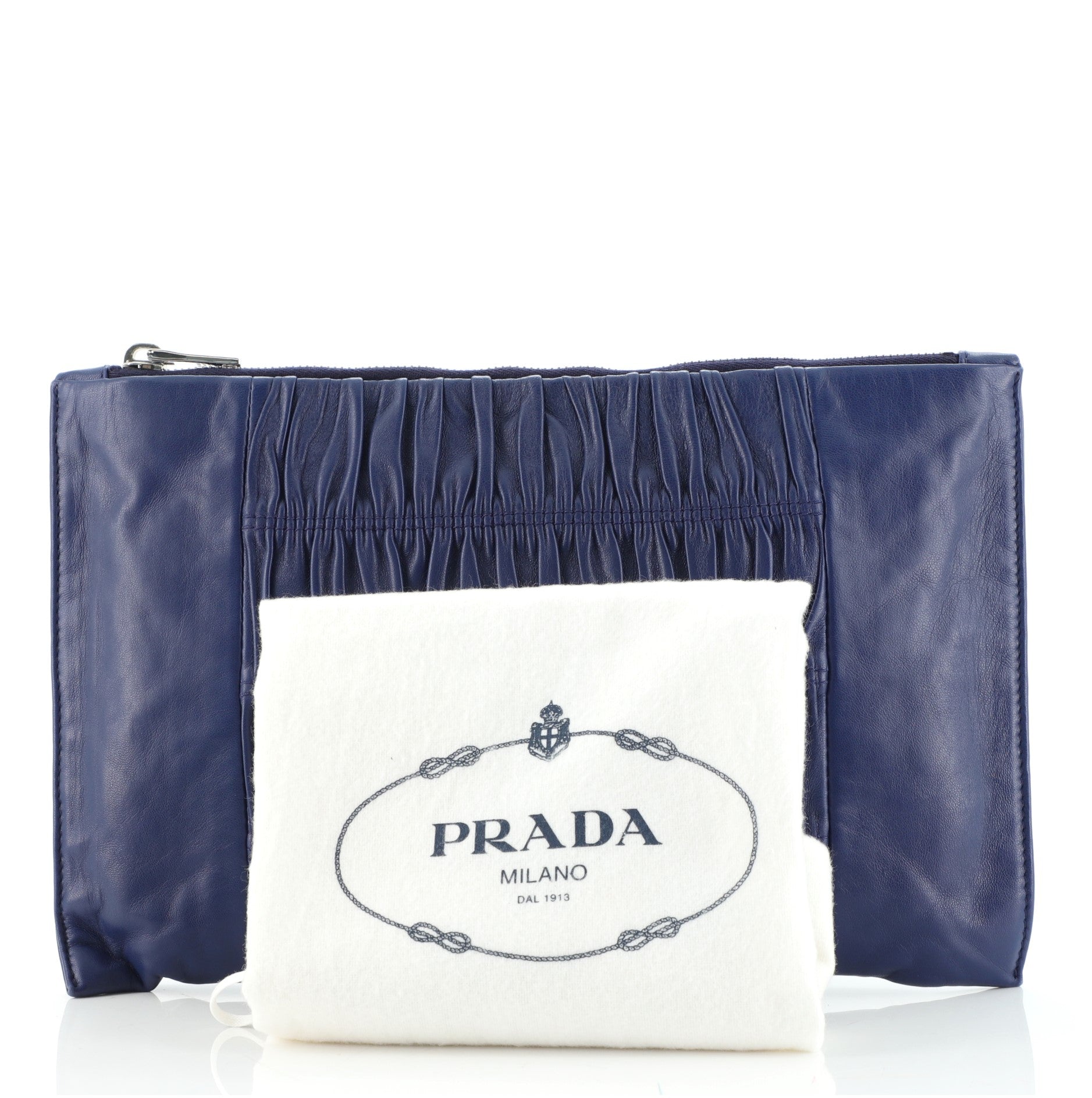 Zip Clutch Nappa Gaufre Medium