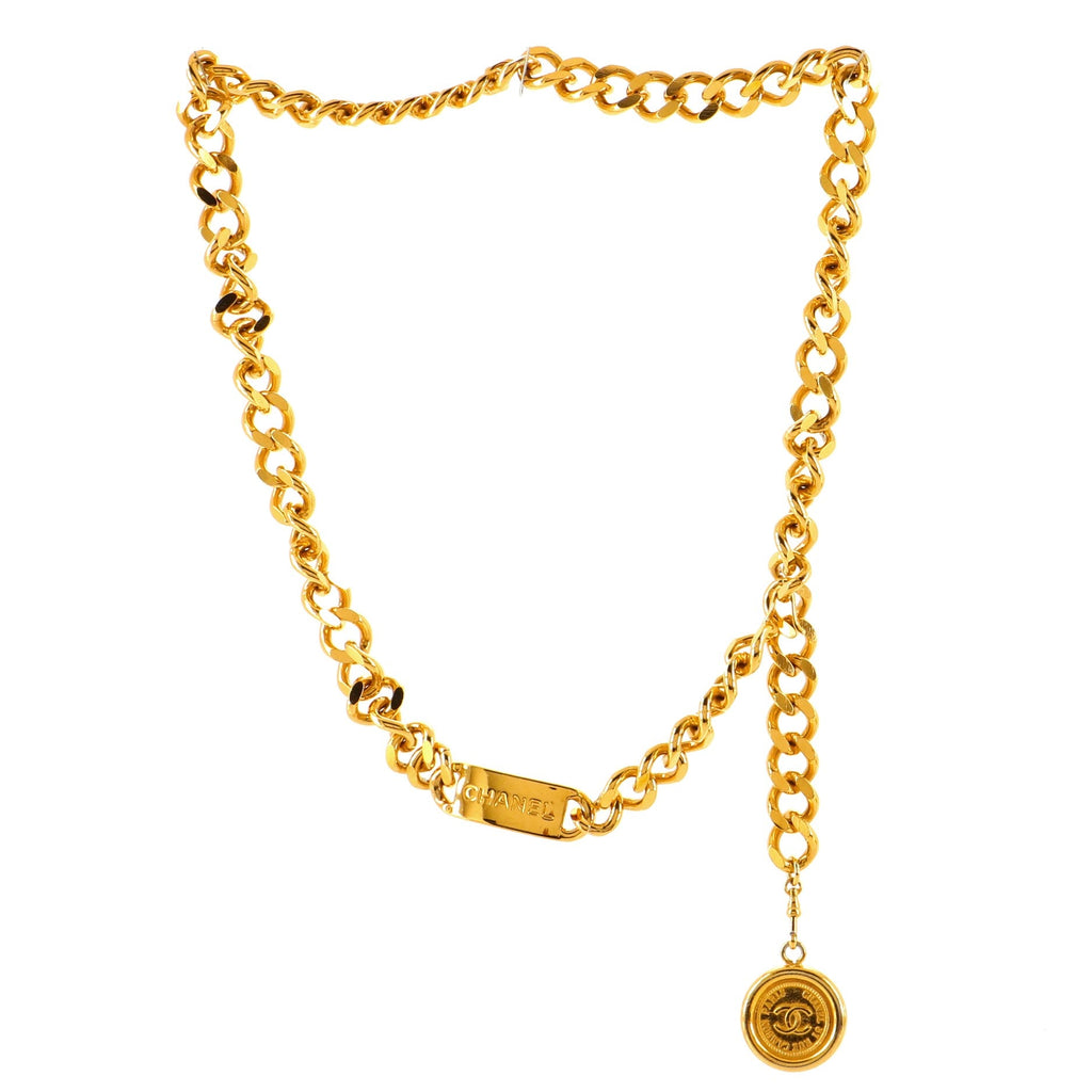 Vintage Medallion Chain Belt Metal 90