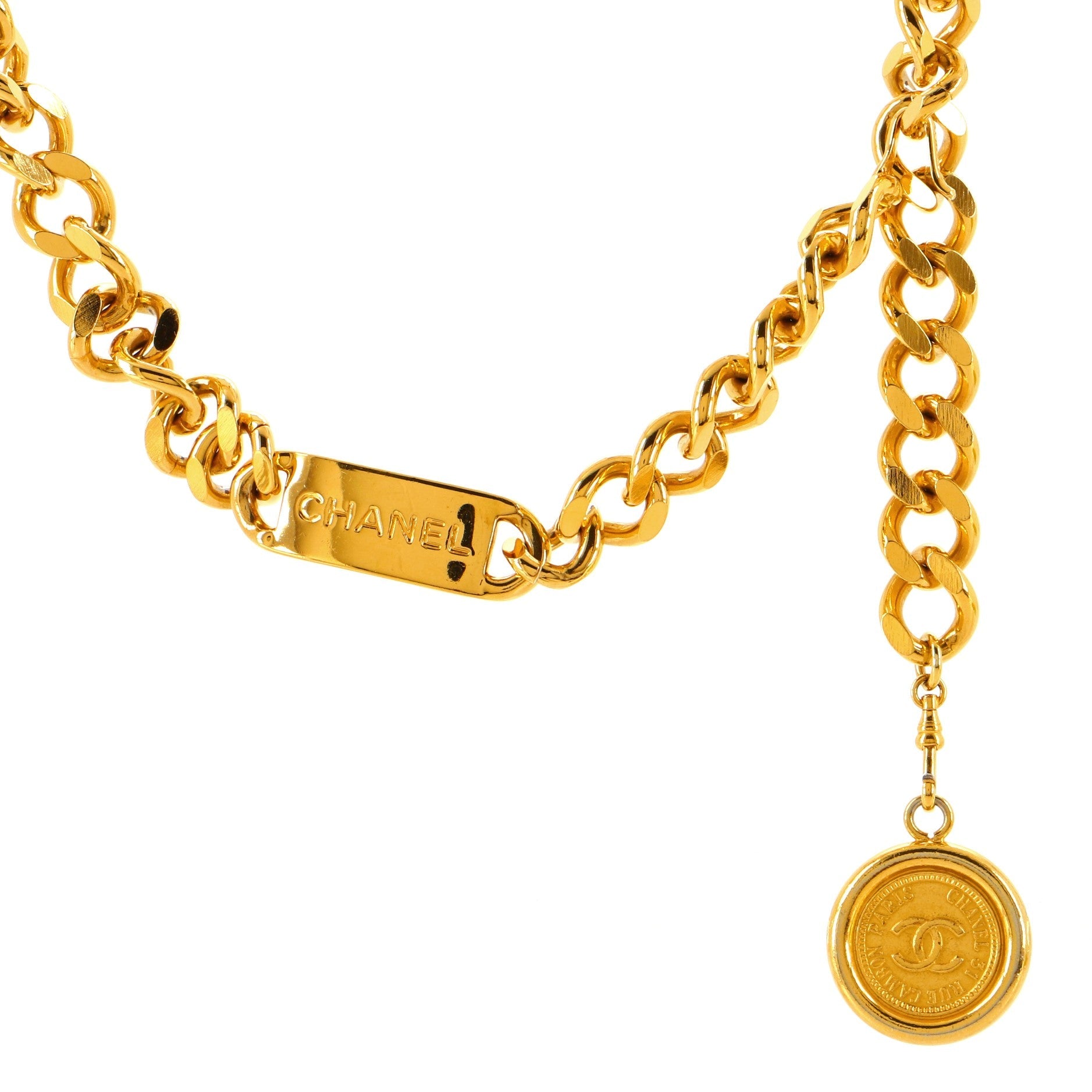 Vintage Medallion Chain Belt Metal 90