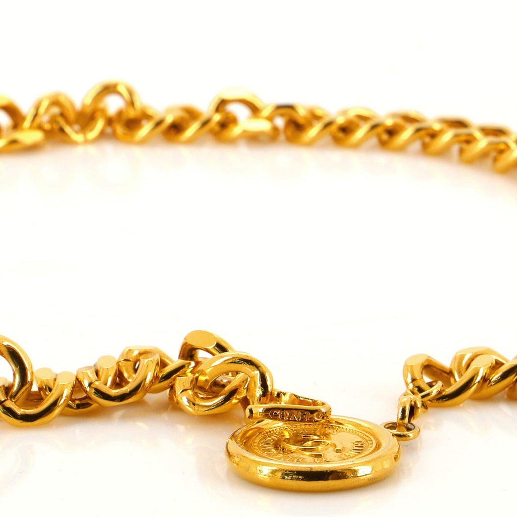 Vintage Medallion Chain Belt Metal 90