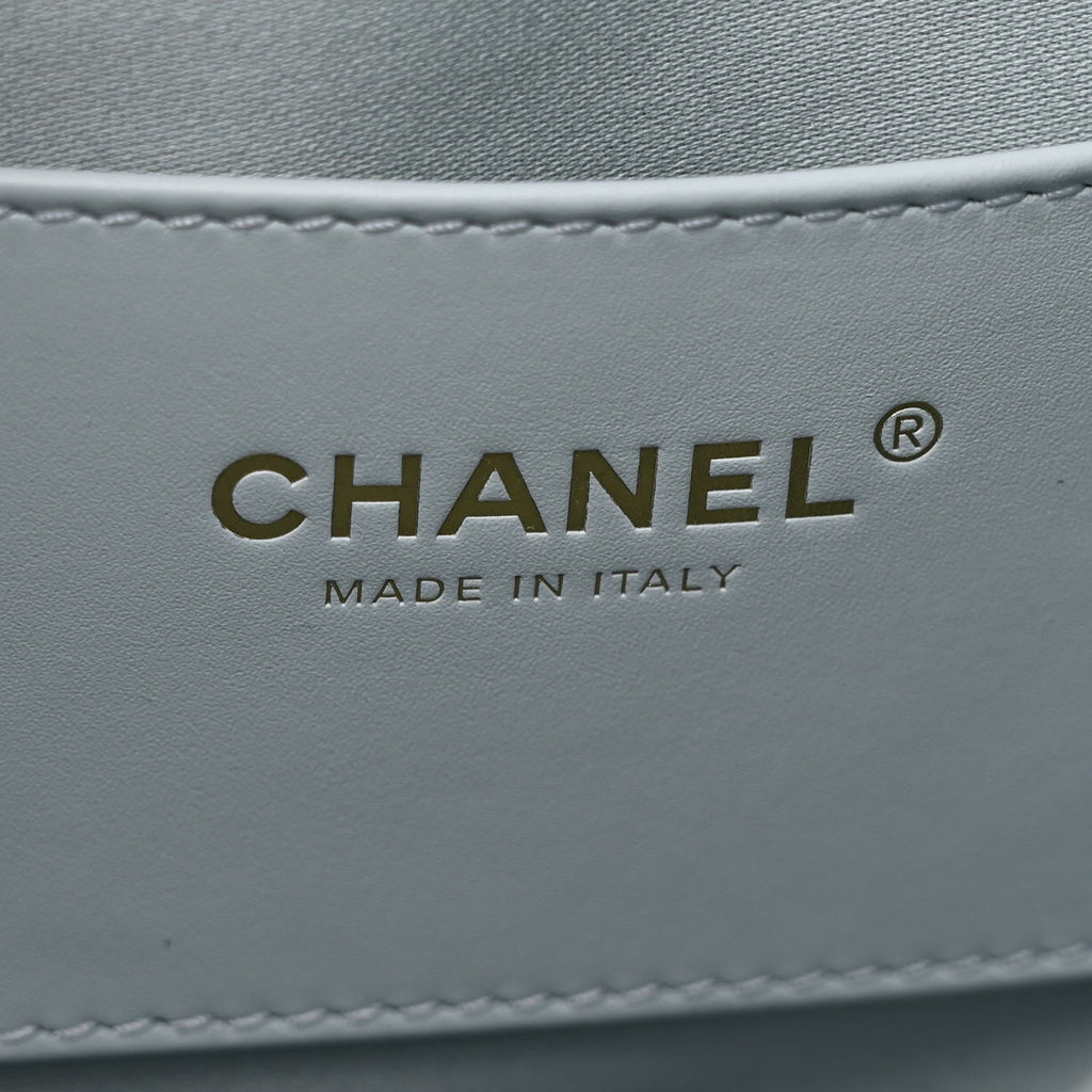 Caviar Quilted Medium Chanel 25 Handbag Light Blue