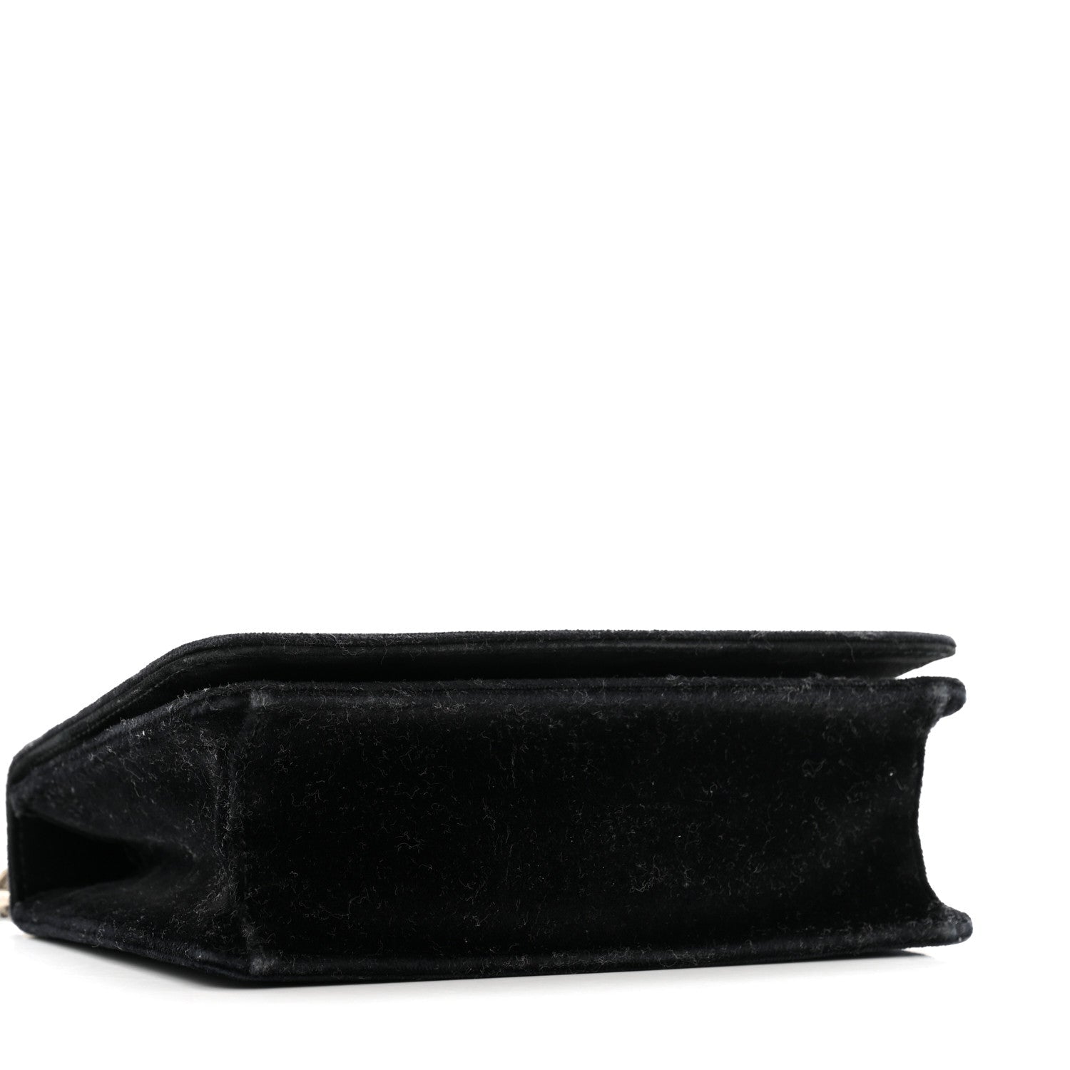 Velluto Cahier Lock Trunk Crossbody Bag Black
