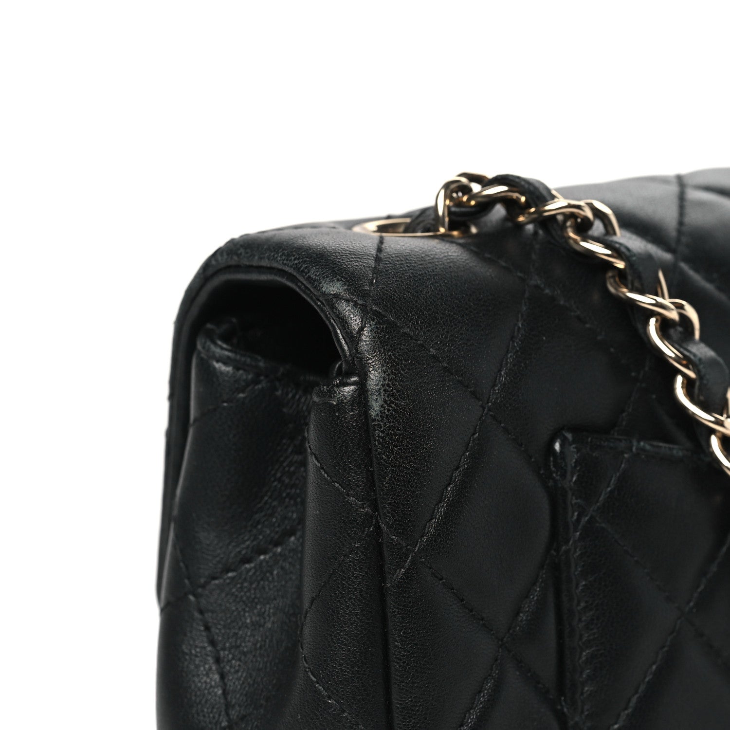 Lambskin Quilted Mini Rectangular Flap Black