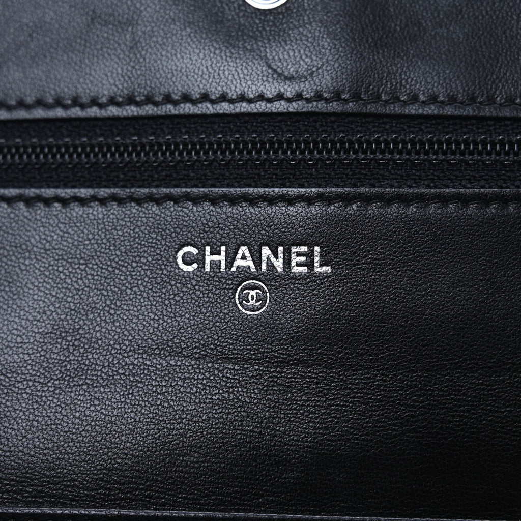 Lambskin Mademoiselle Wallet On Chain WOC Black